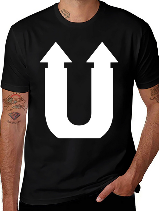 Unique U-Arrow Graphic Tee - Stylish Cotton T-Shirt