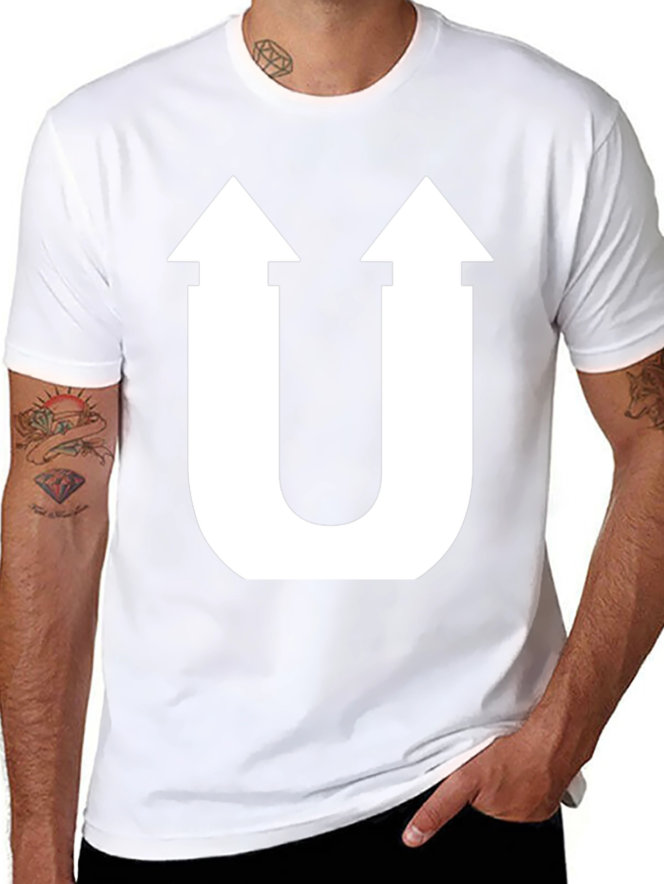 Unique U-Arrow Graphic Tee - Stylish Cotton T-Shirt