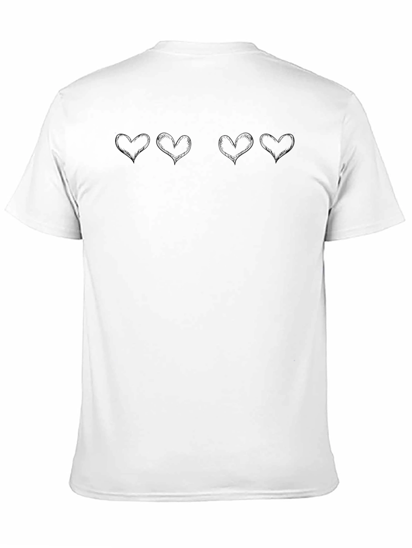 Mens Black T-Shirt with Heart Design