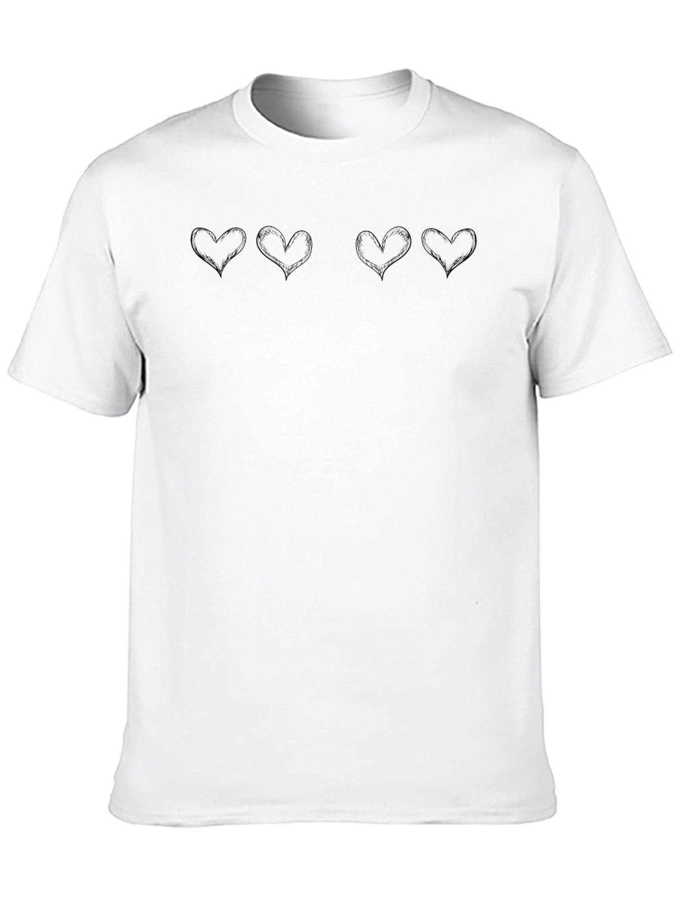Mens Black T-Shirt with Heart Design