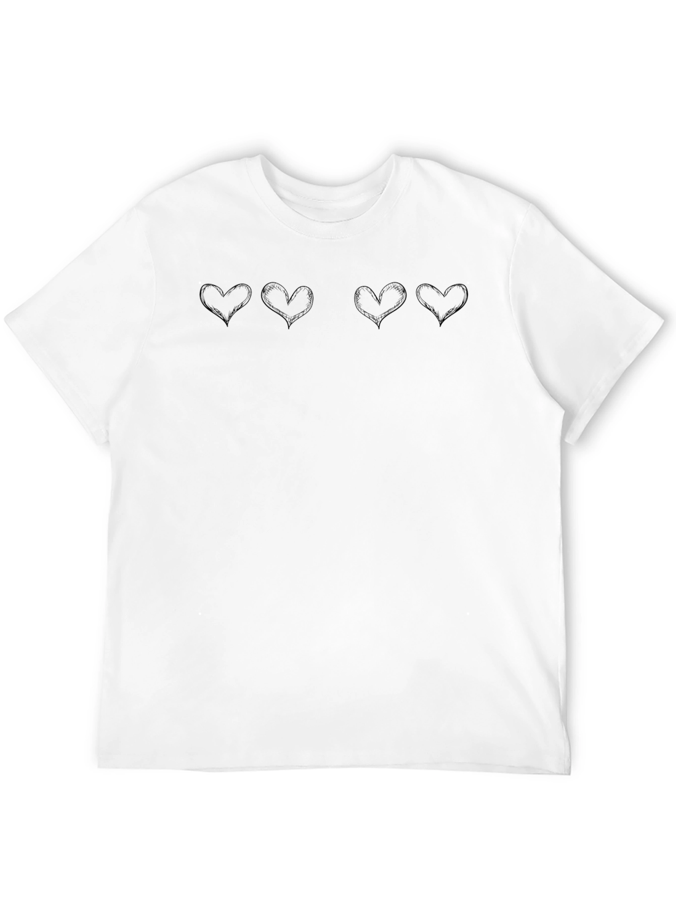Mens Black T-Shirt with Heart Design