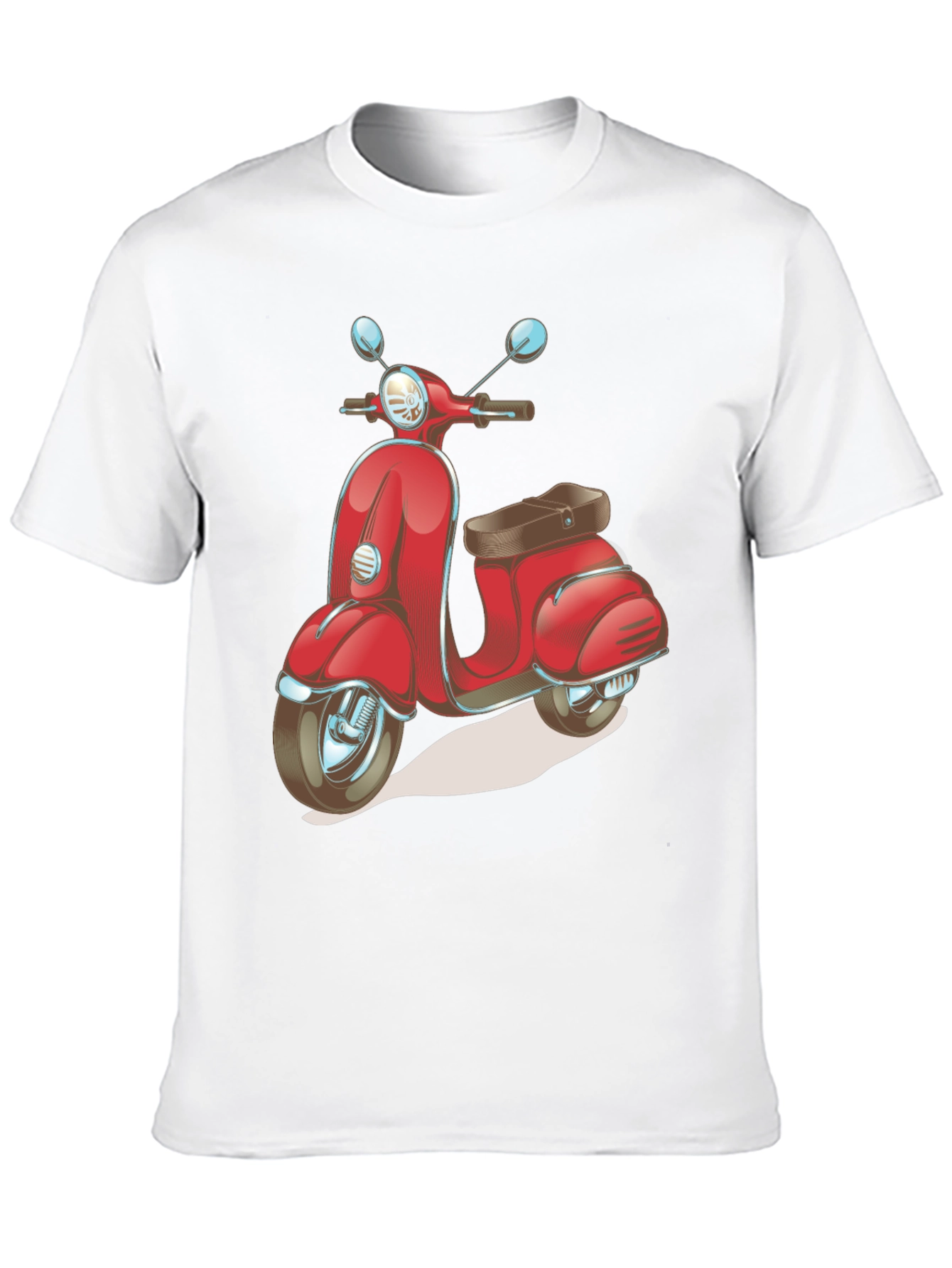 Retro Scooter Graphic Tee - Stylish Black Cotton T-Shirt