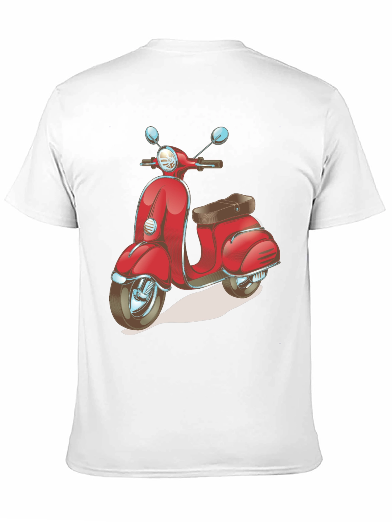 Retro Scooter Graphic Tee - Stylish Black Cotton T-Shirt