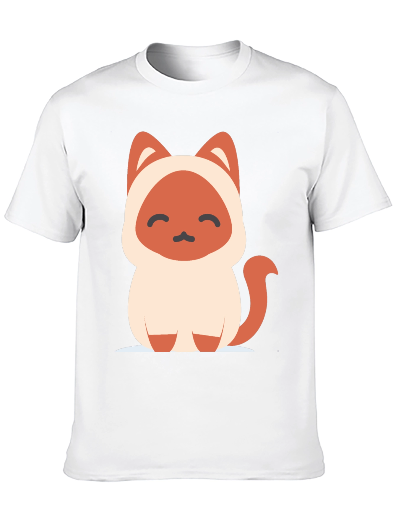 Cute Cartoon Cat Graphic Tee - Unisex Black T-Shirt