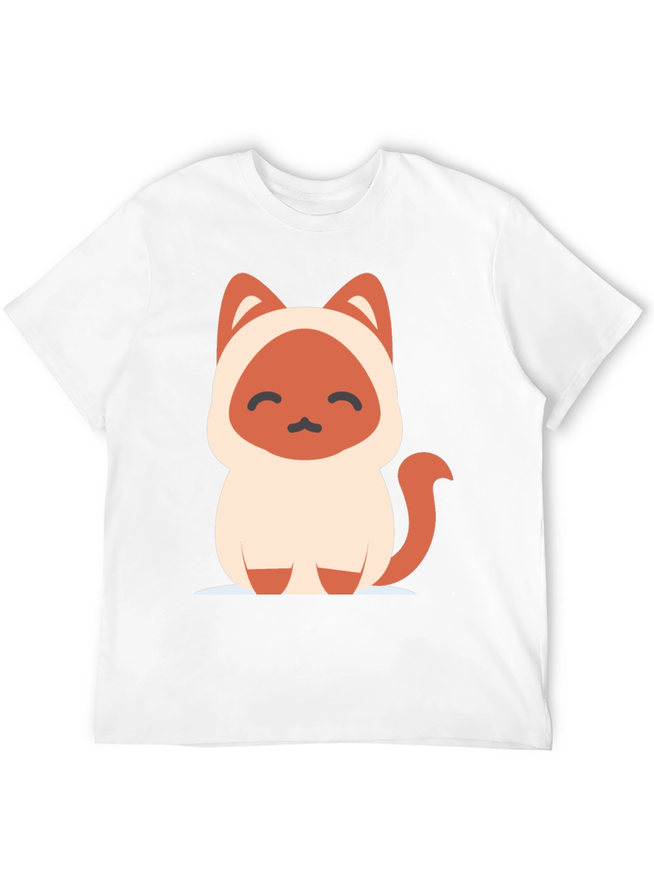 Cute Cartoon Cat Graphic Tee - Unisex Black T-Shirt