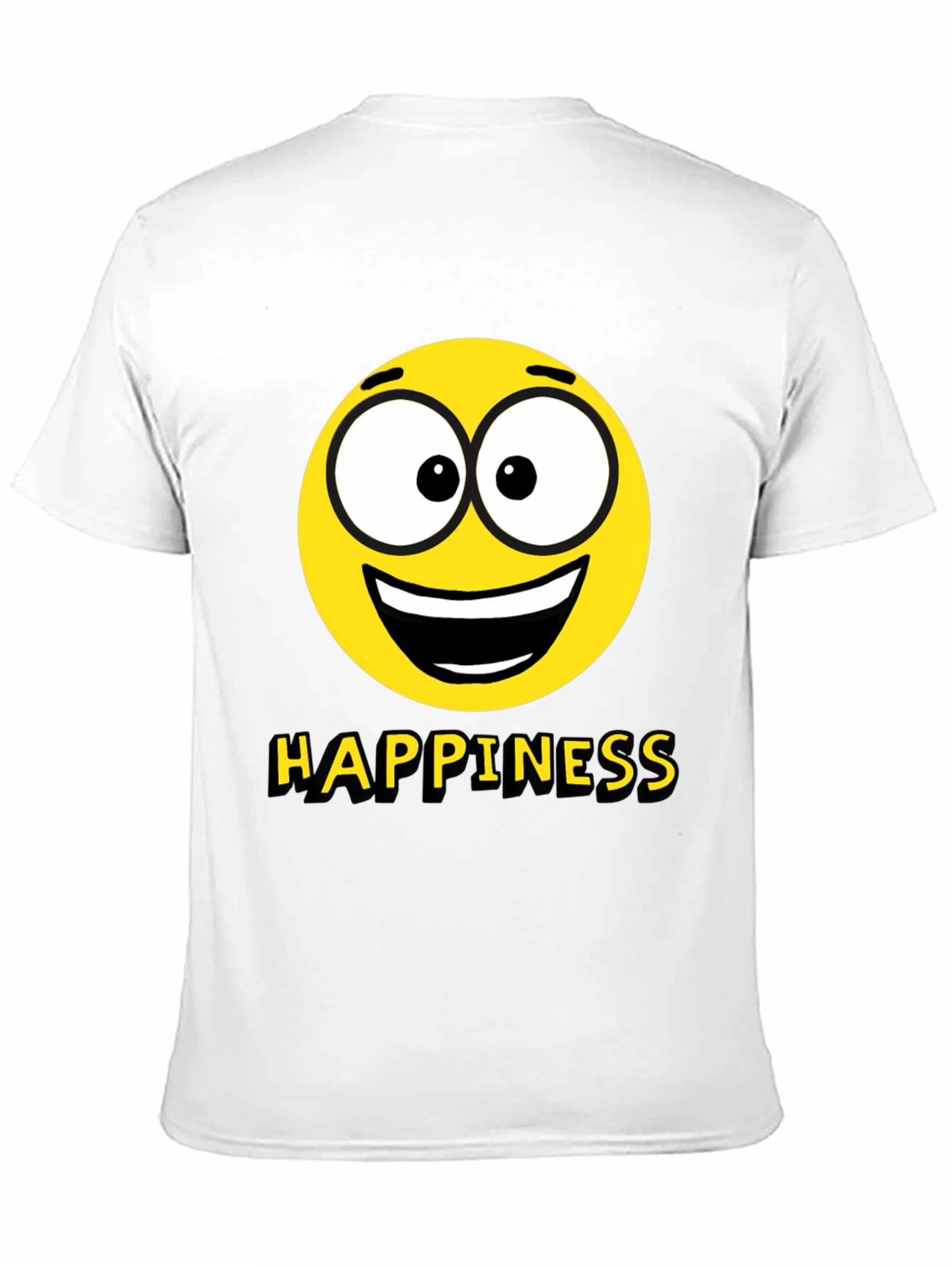 Happiness Emoji Graphic Print T-Shirt - Black