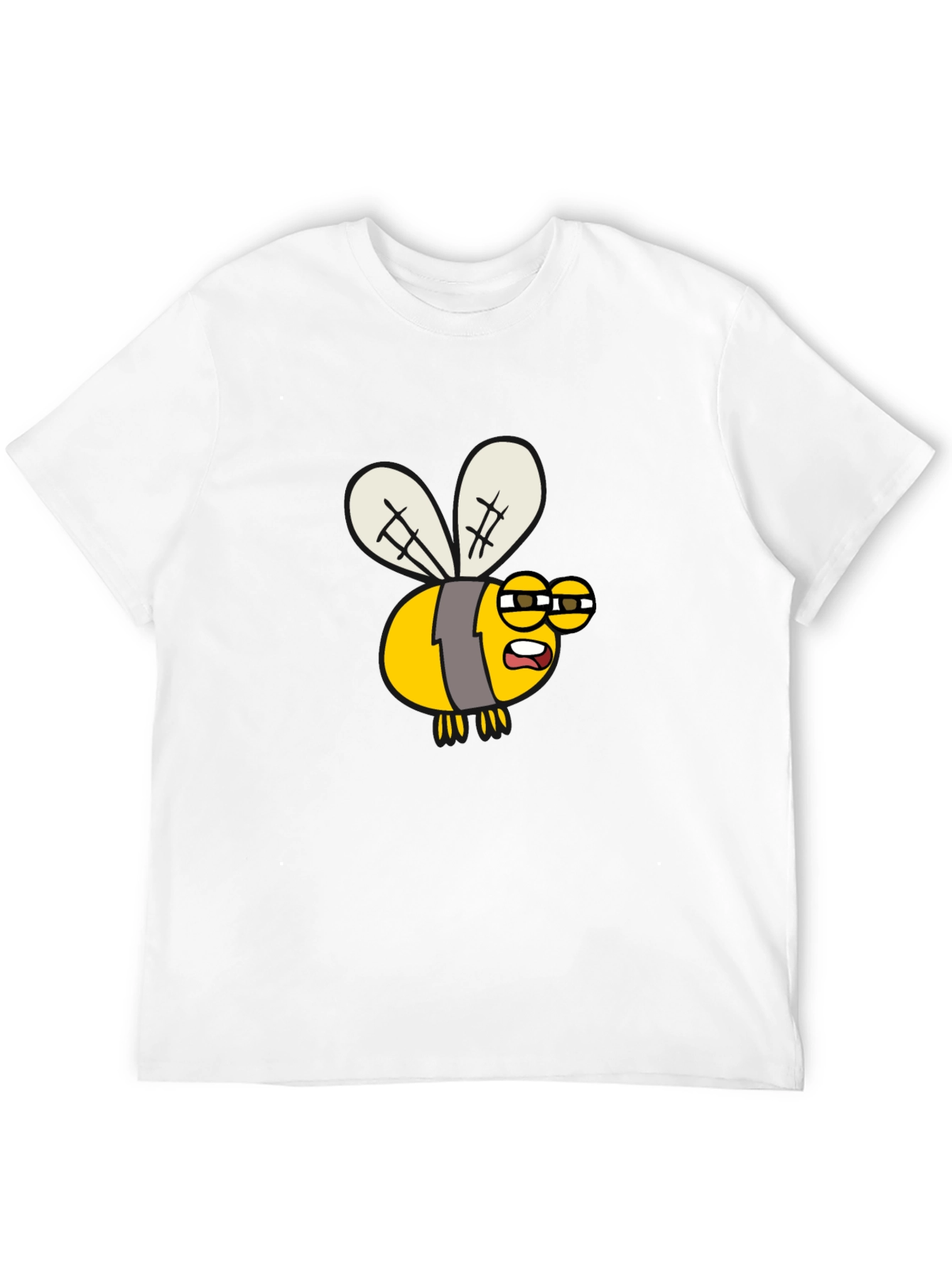 Funny Bee Cartoon Graphic T-Shirt - Soft Cotton Blend
