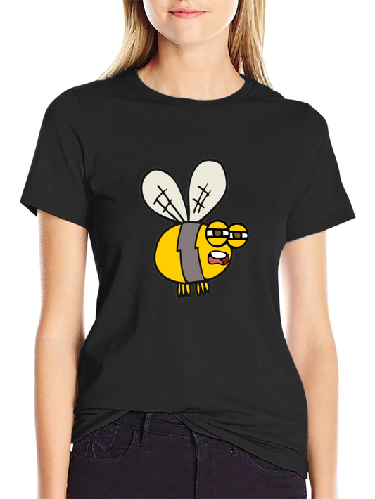 Funny Bee Cartoon Graphic T-Shirt - Soft Cotton Blend