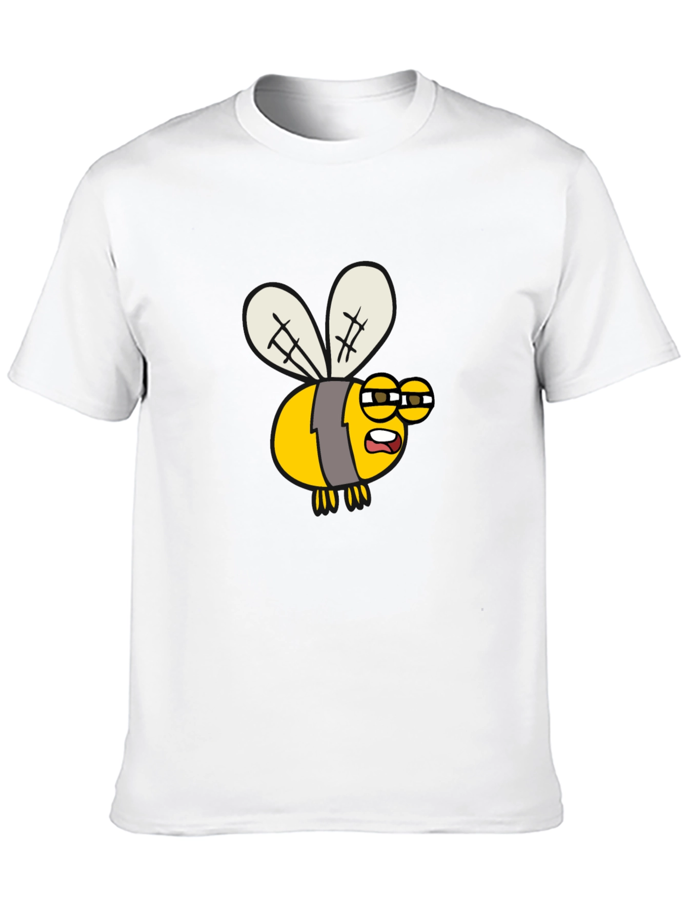 Funny Bee Cartoon Graphic T-Shirt - Soft Cotton Blend