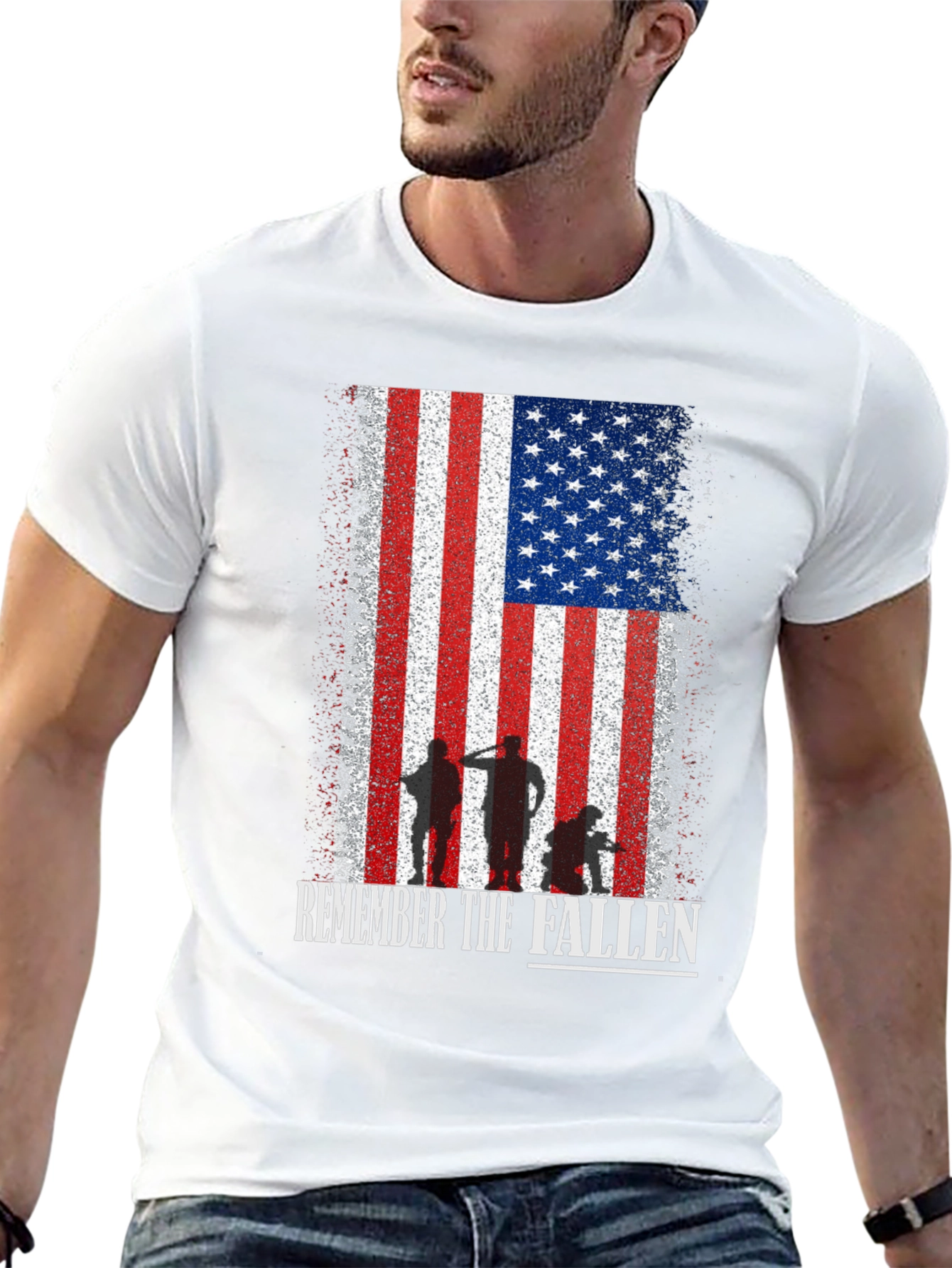 Remember The Fallen American Flag Graphic T-Shirt