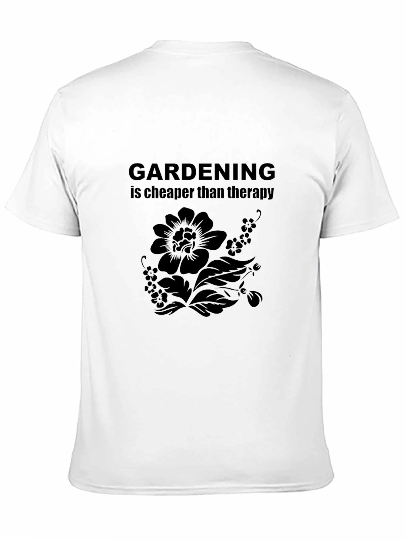 Gardening Cheaper Than Therapy Black Graphic Tee