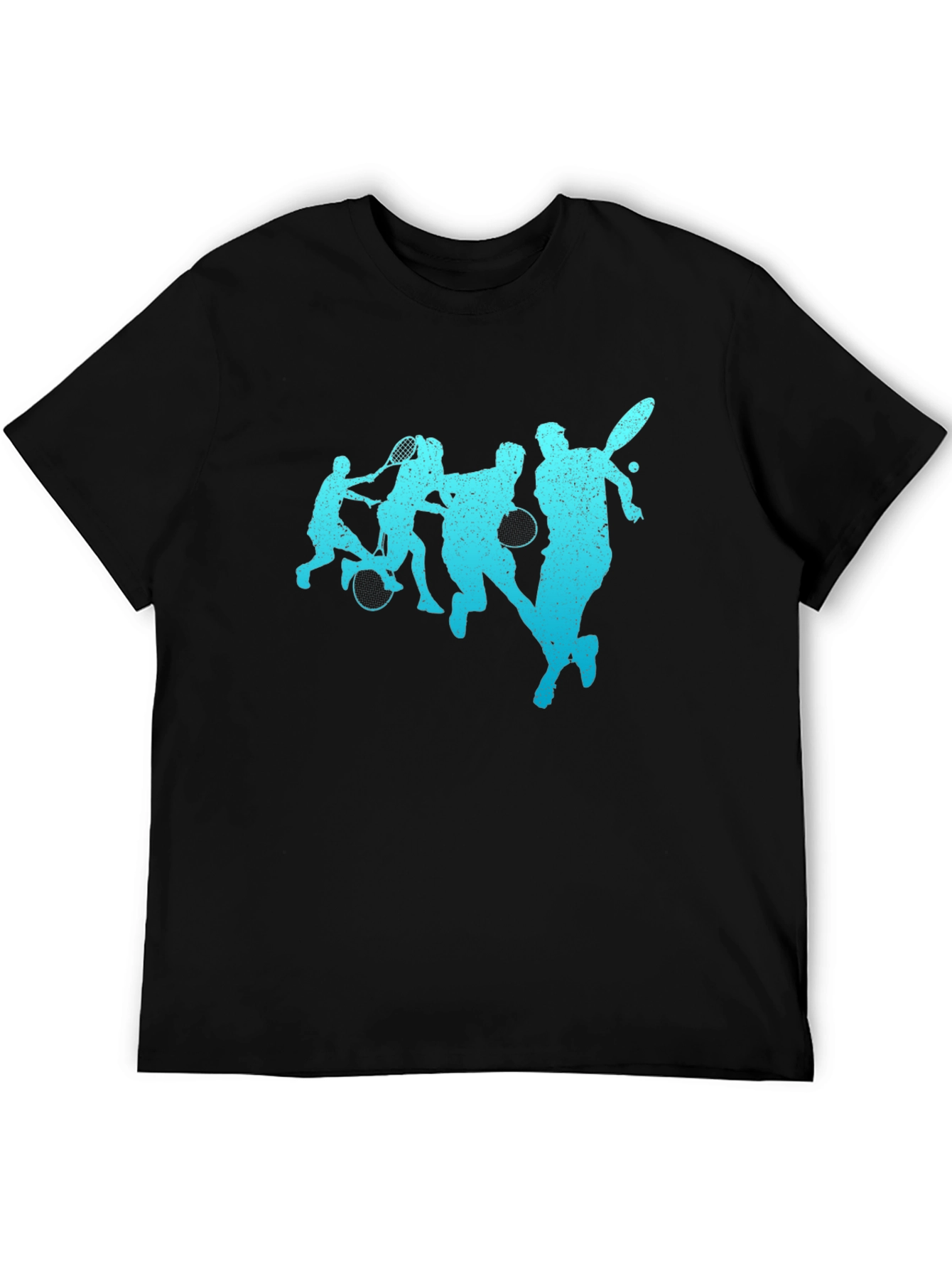 Mens Black Tennis Player Graphic T-Shirt