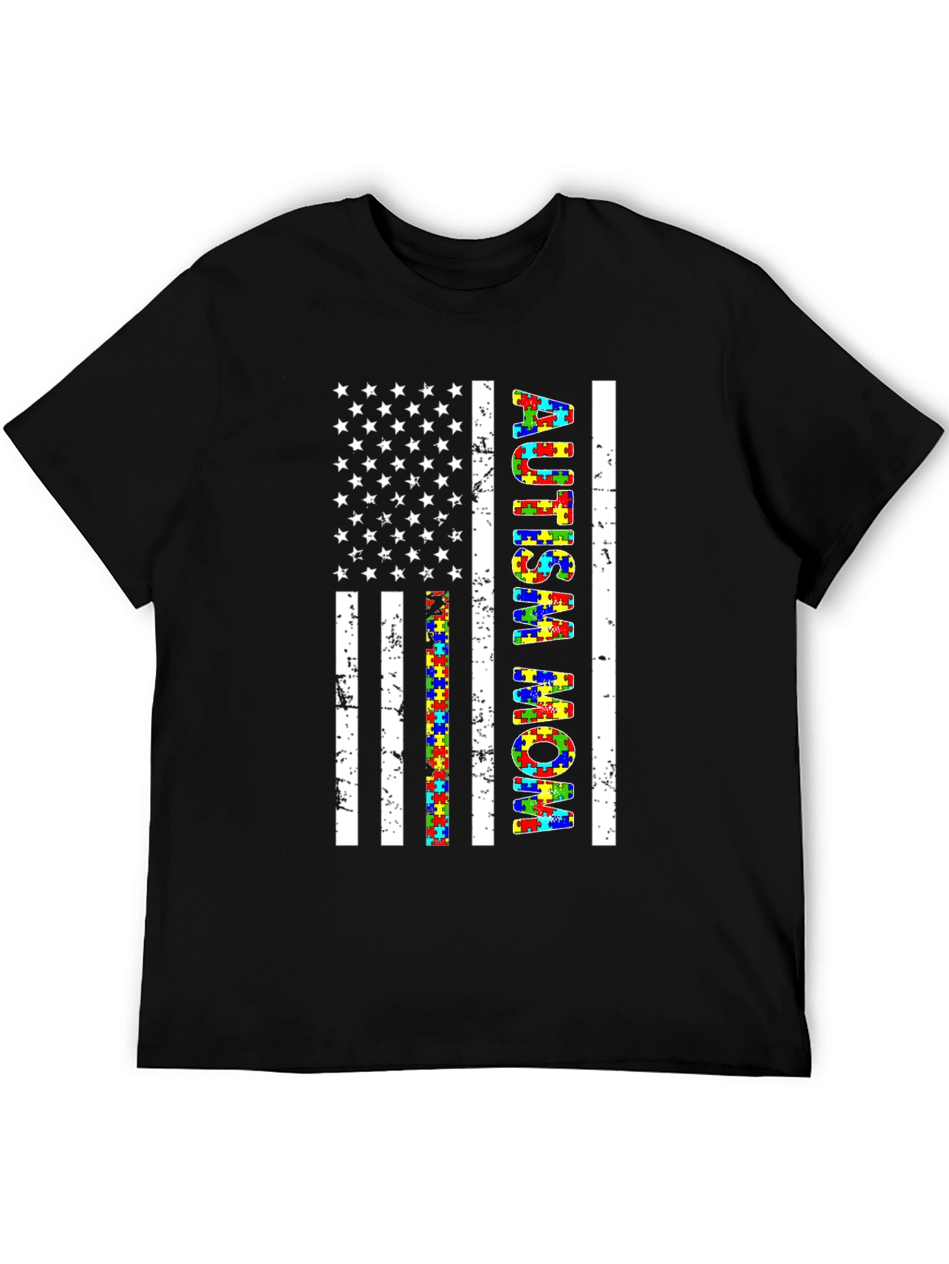 Autism Mom American Flag T-Shirt