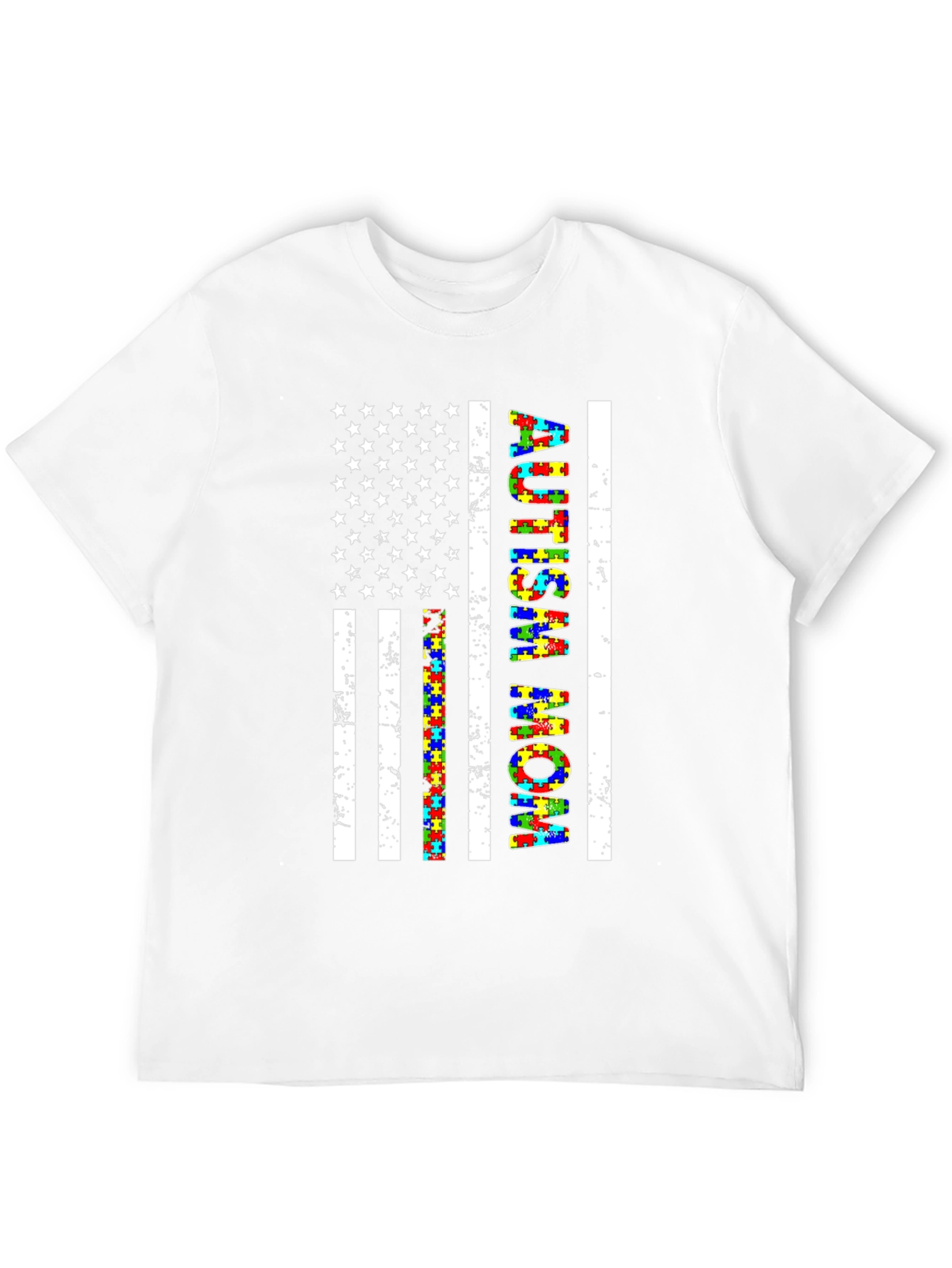 Autism Mom American Flag T-Shirt