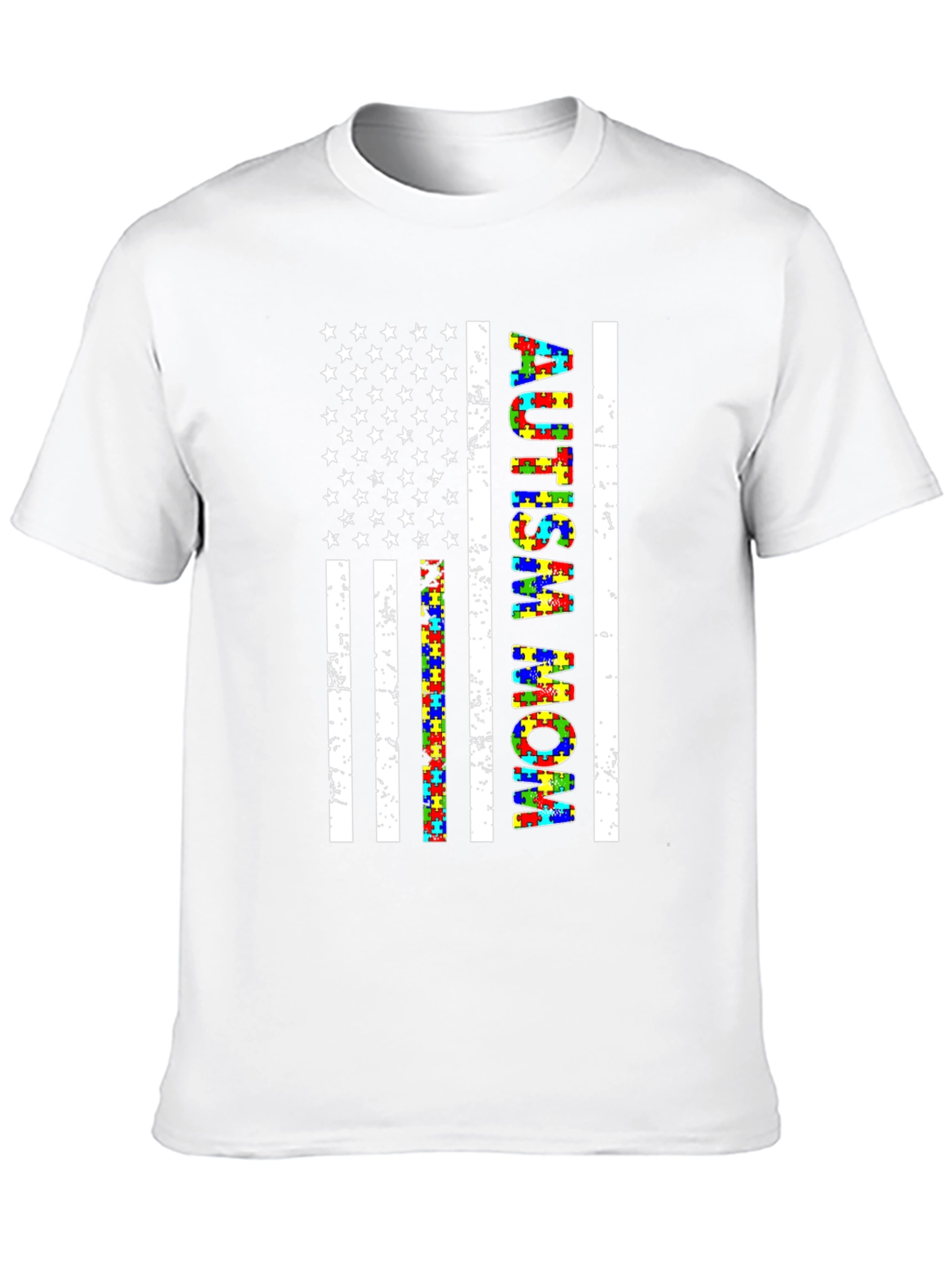 Autism Mom American Flag T-Shirt