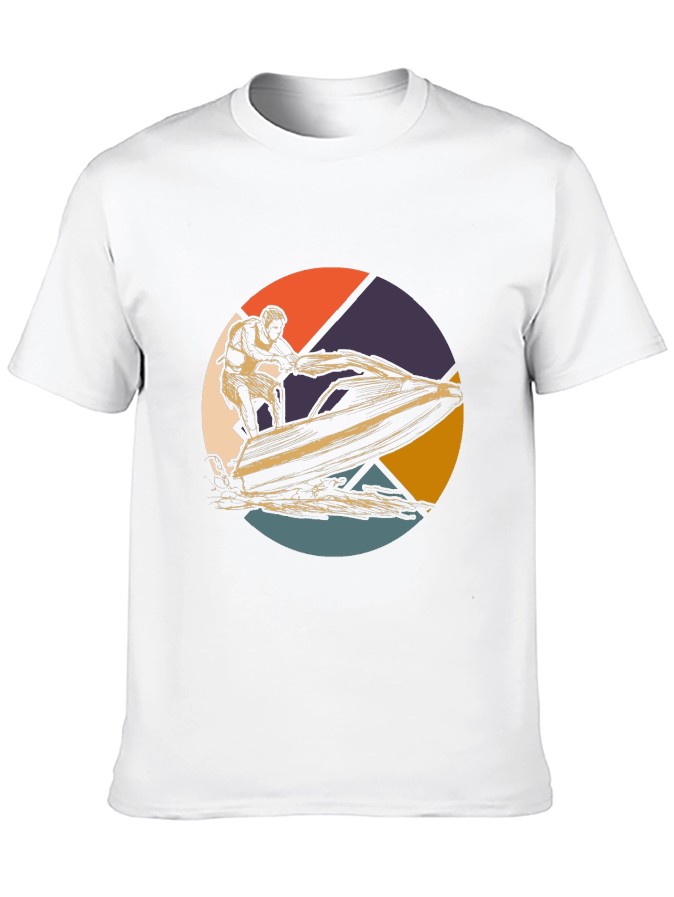 Jet Ski Retro Graphic Tee - Black Cotton T-Shirt
