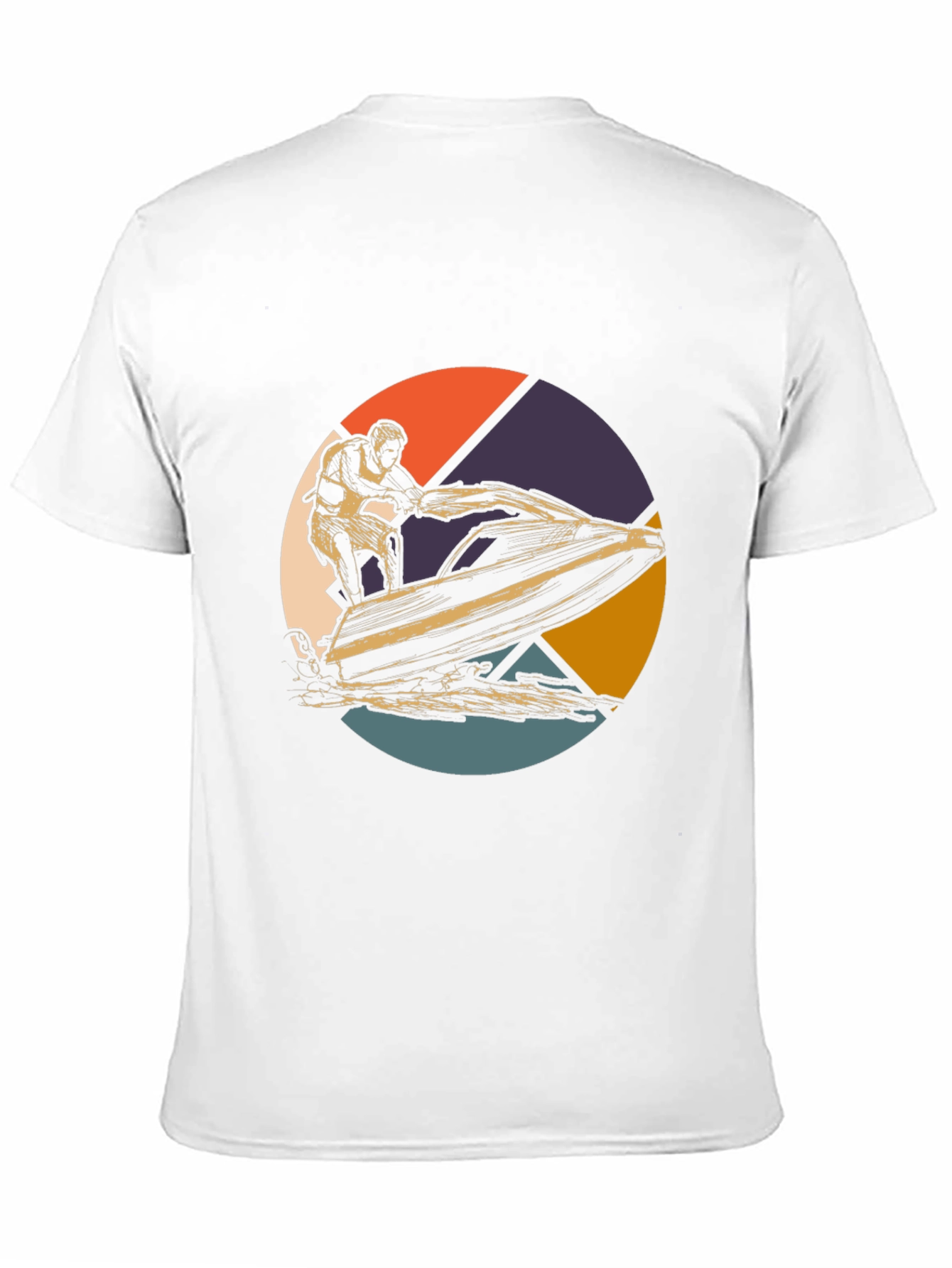 Jet Ski Retro Graphic Tee - Black Cotton T-Shirt