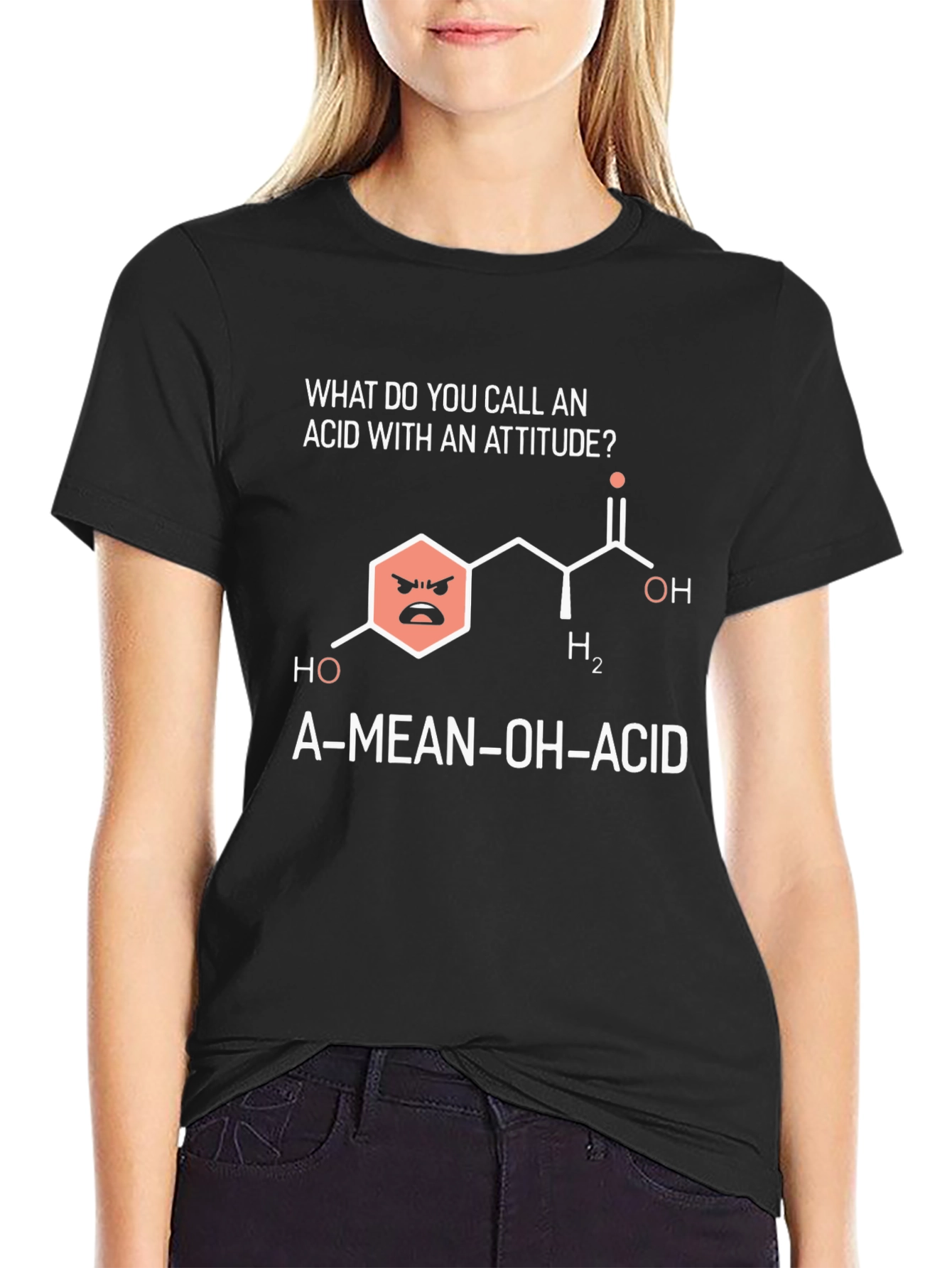 Funny Chemistry T-Shirt - A-Mean-OH-Acid Joke Tee
