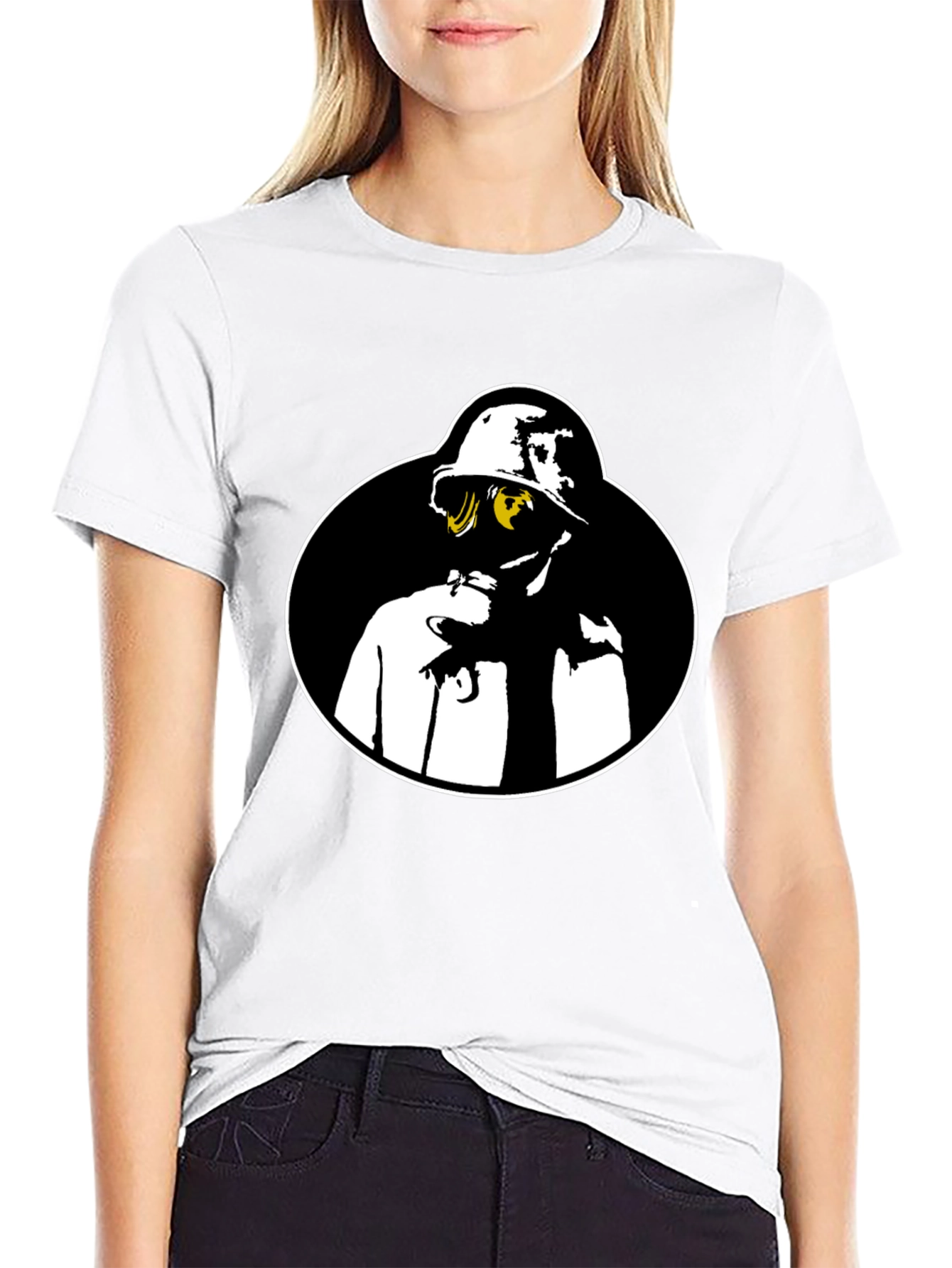 Gas Mask Graphic Tee - Black Crew Neck Shirt