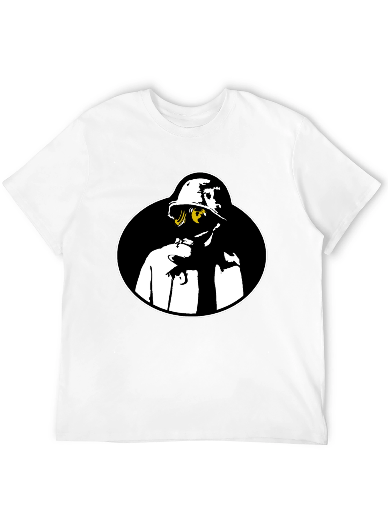 Gas Mask Graphic Tee - Black Crew Neck Shirt
