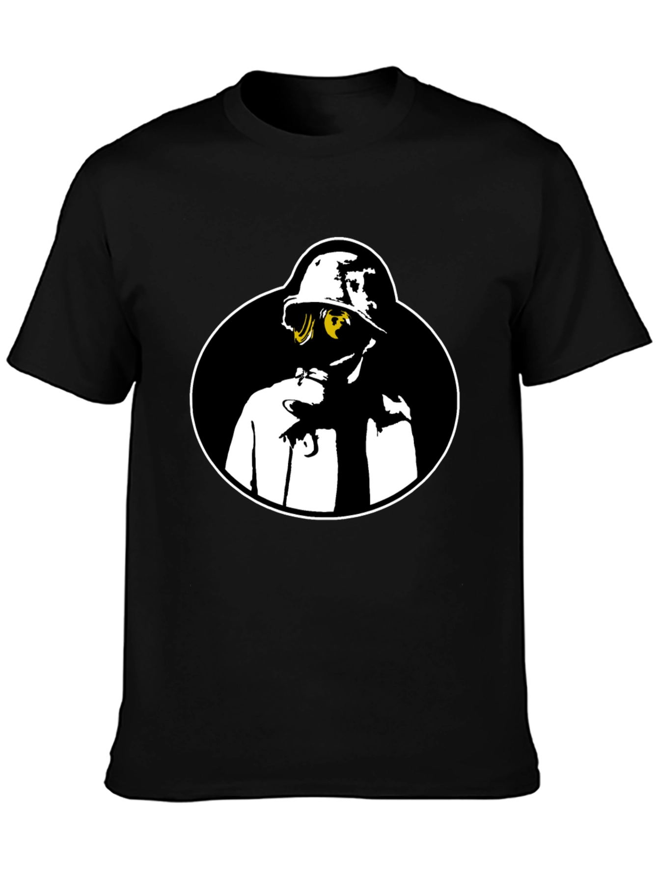 Gas Mask Graphic Tee - Black Crew Neck Shirt