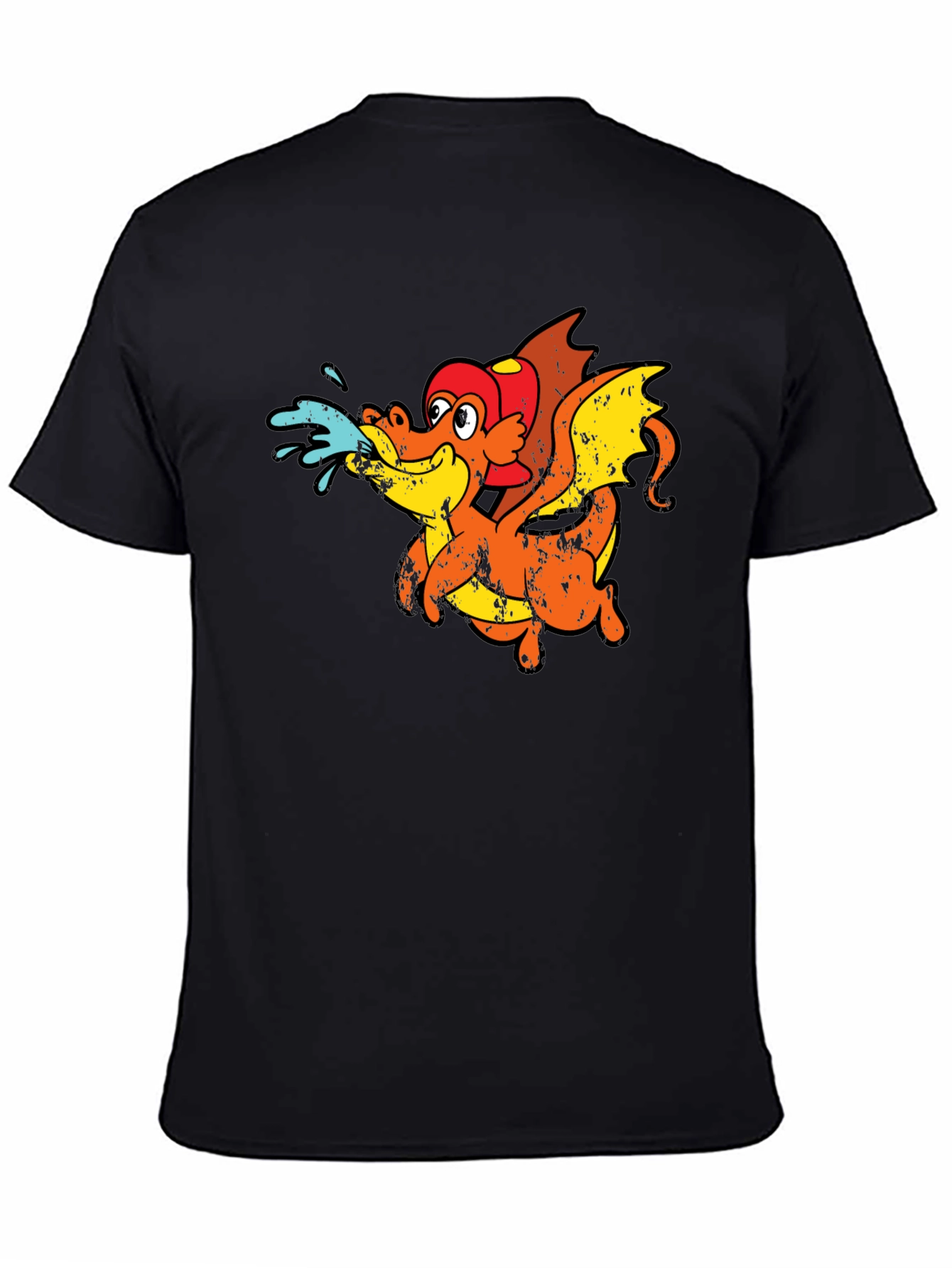 Dragon Firefighter Cartoon T-Shirt