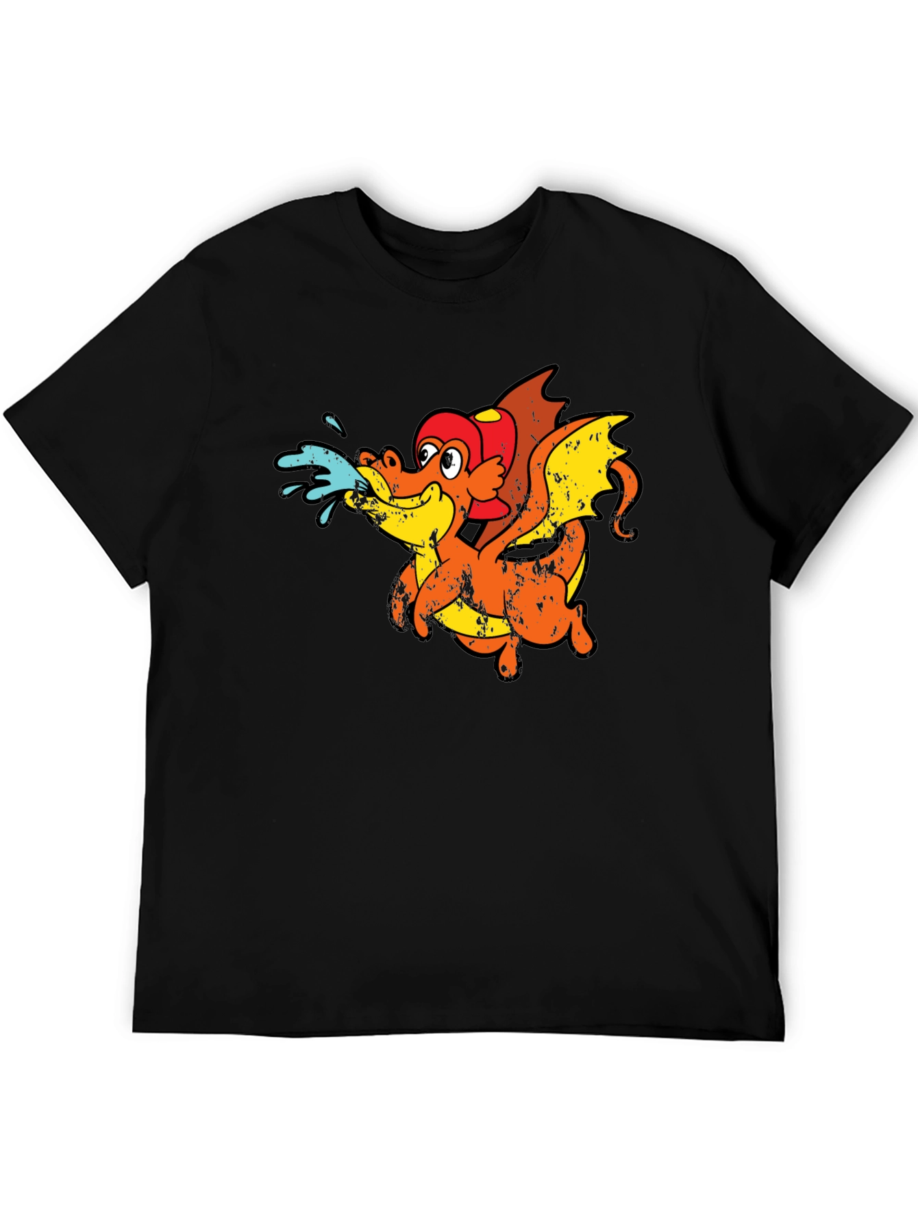 Dragon Firefighter Cartoon T-Shirt
