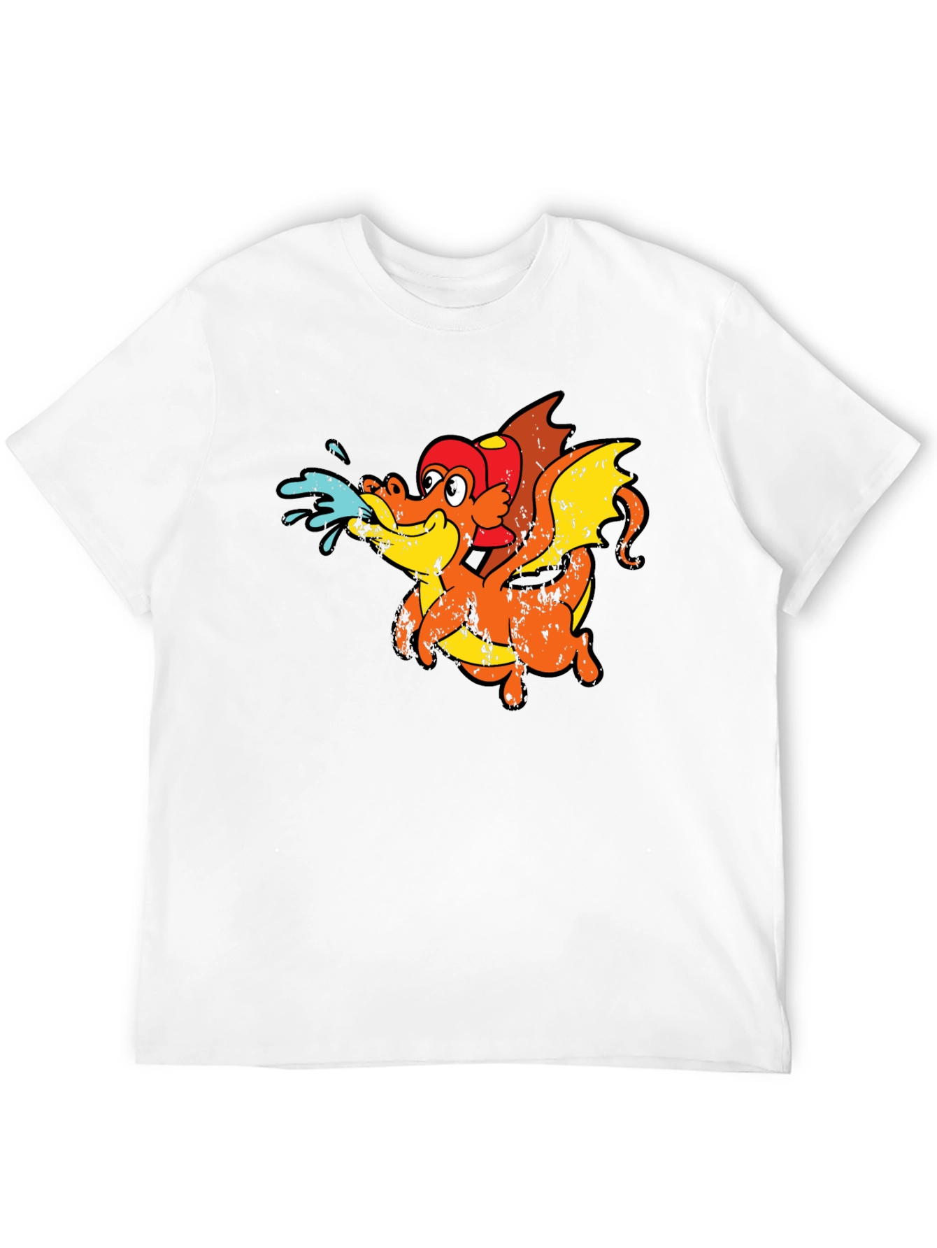Dragon Firefighter Cartoon T-Shirt