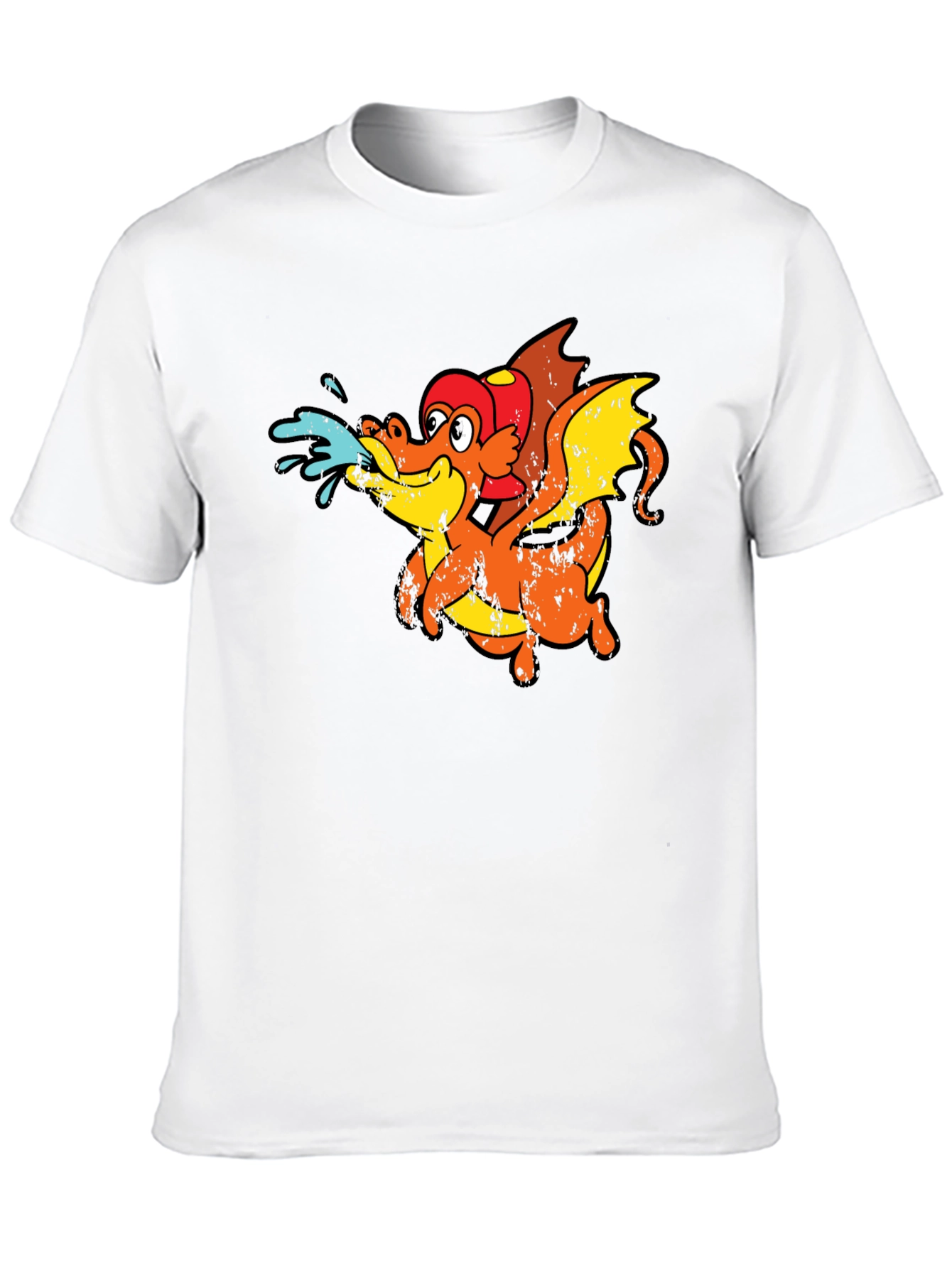 Dragon Firefighter Cartoon T-Shirt