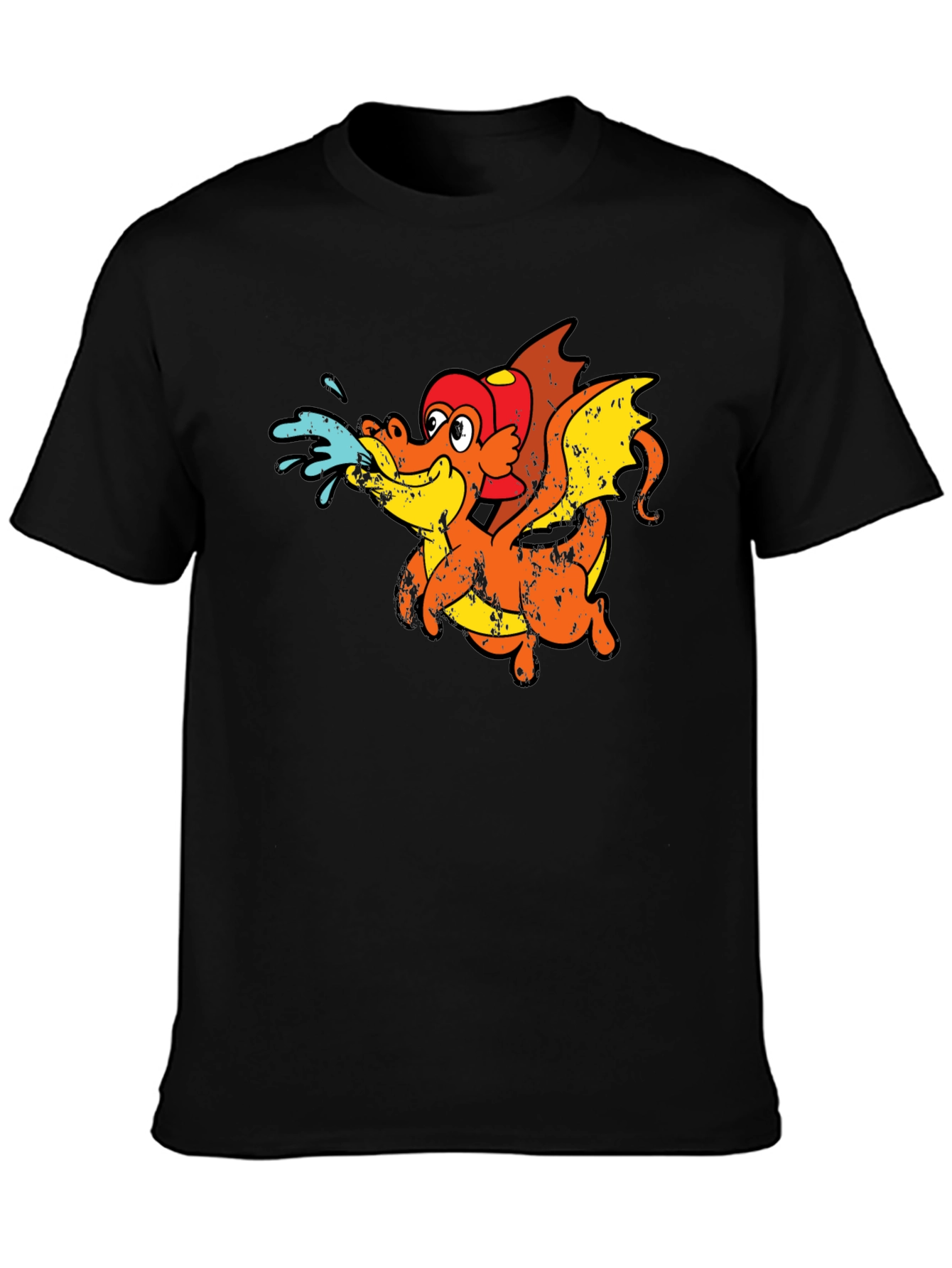 Dragon Firefighter Cartoon T-Shirt
