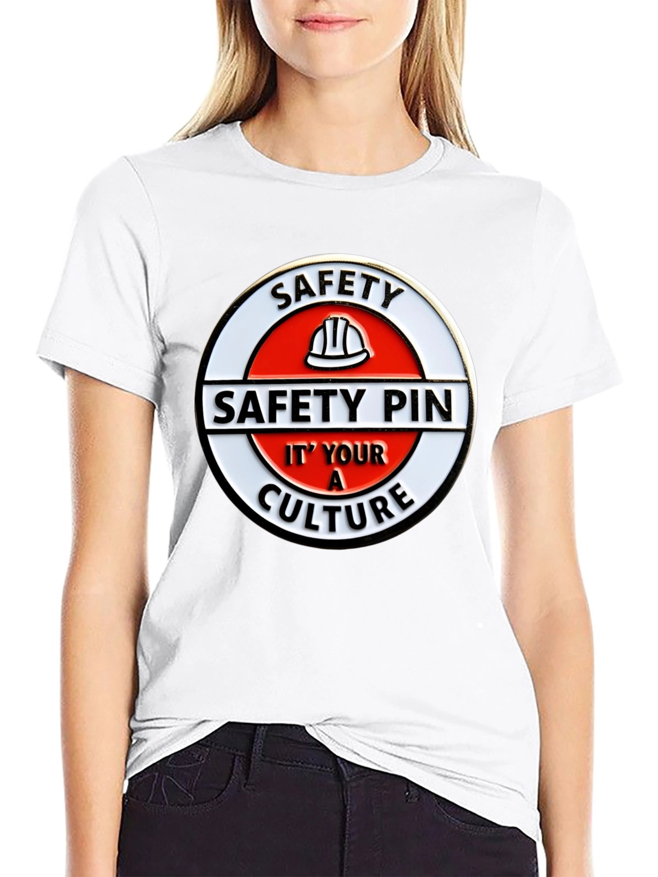 Safety Pin Culture Graphic Tee - Black