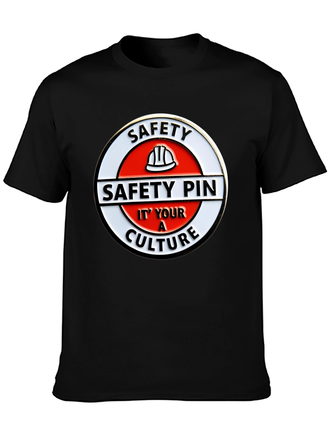 Safety Pin Culture Graphic Tee - Black