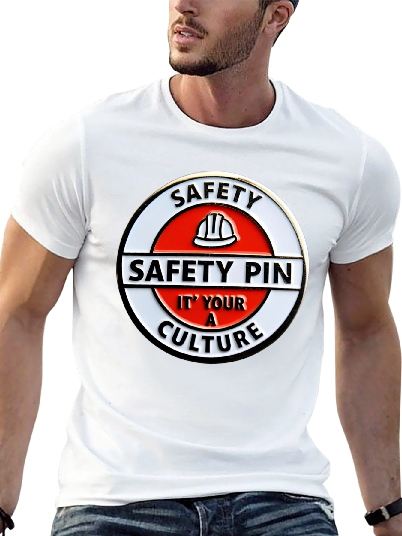 Safety Pin Culture Graphic Tee - Black