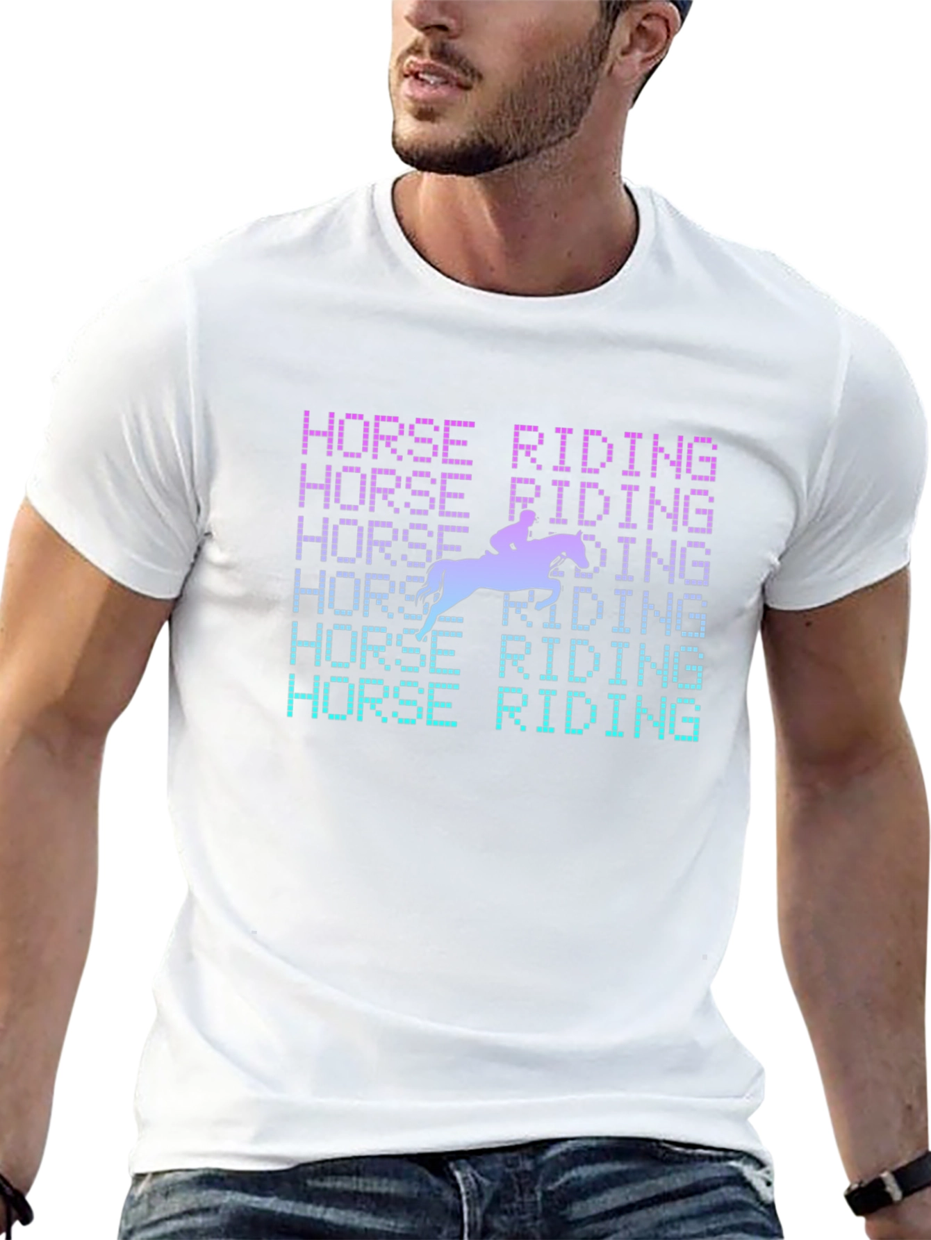 Horse Riding Graphic Tee - Equestrian Style Shirt