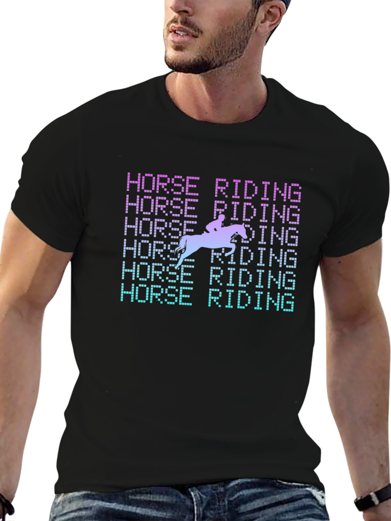Horse Riding Graphic Tee - Equestrian Style Shirt