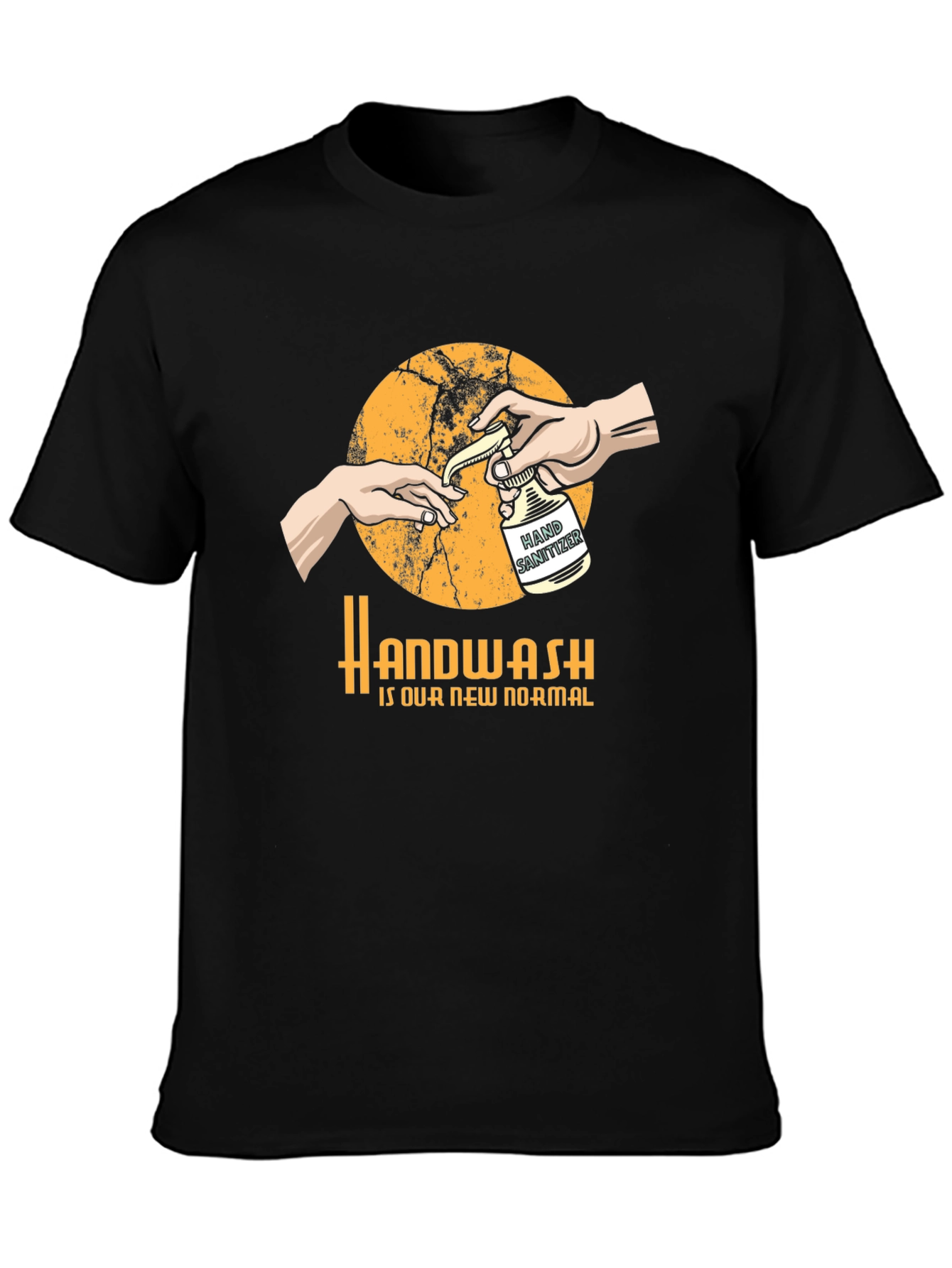 Handwash is Our New Normal Black T-Shirt