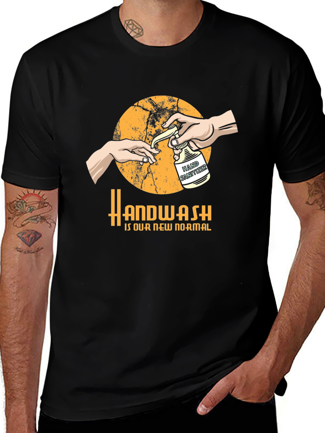 Handwash is Our New Normal Black T-Shirt