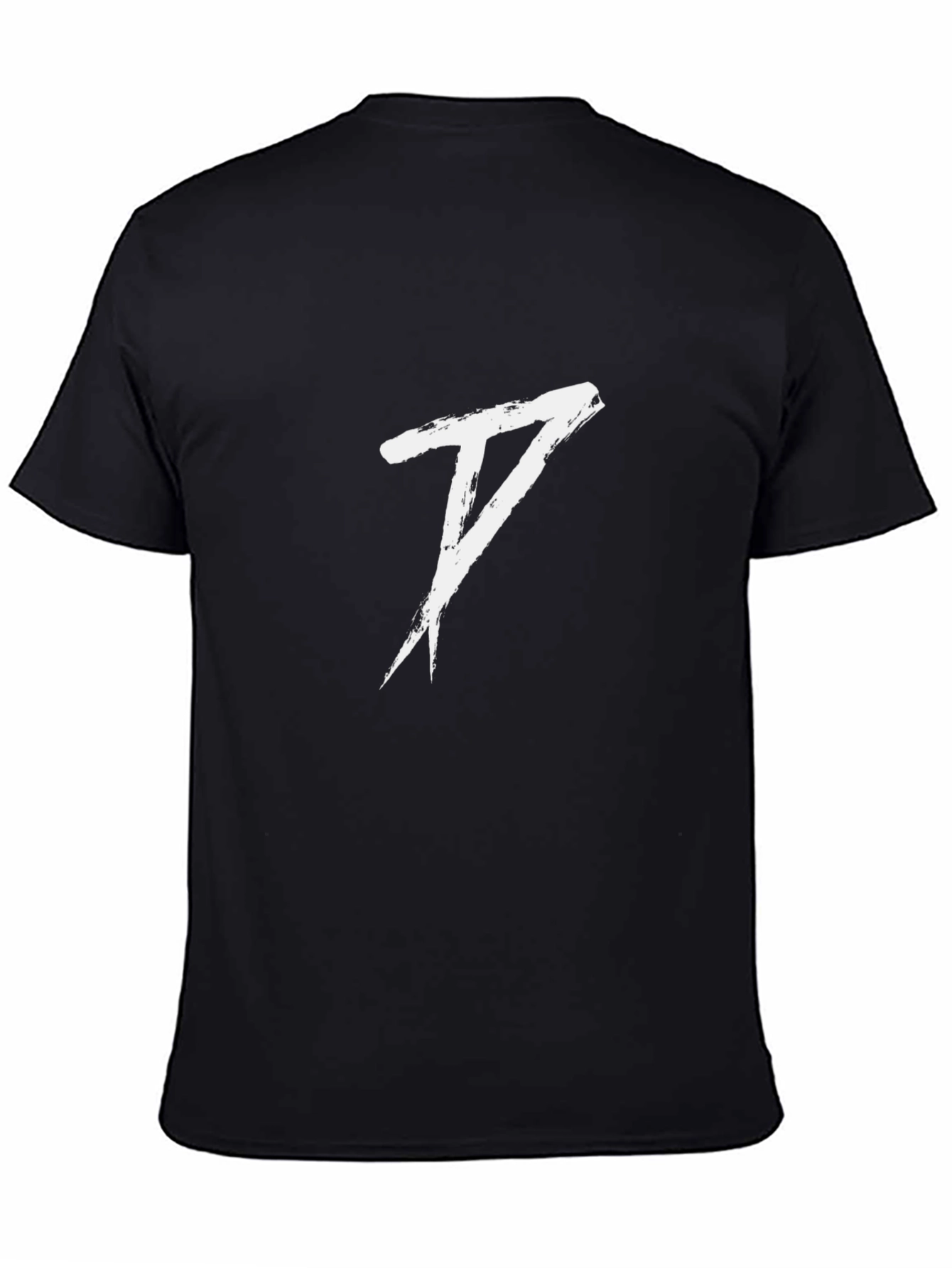 Mens Black Graphic Tee - Brush Stroke Design