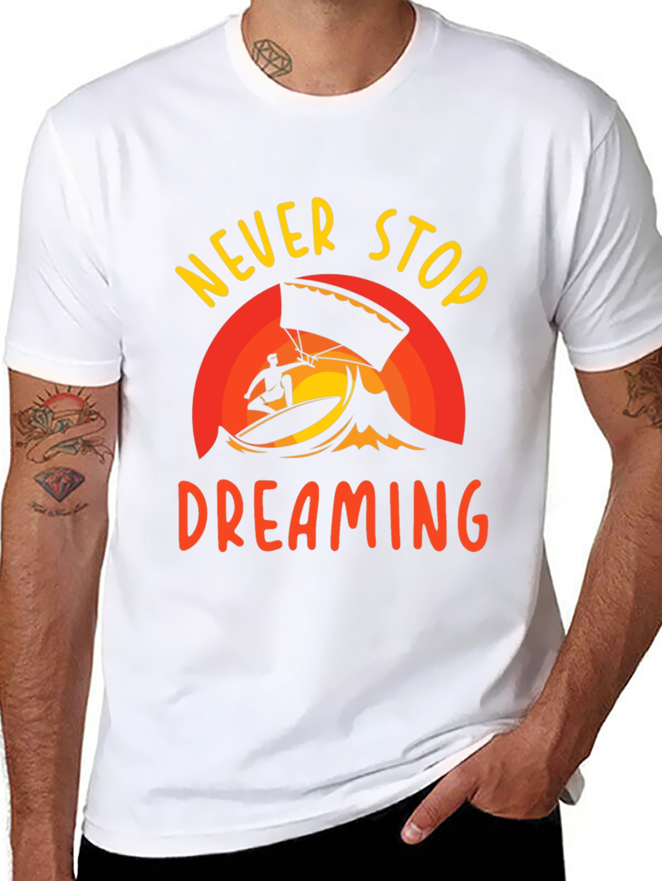 Never Stop Dreaming Black Graphic Tee
