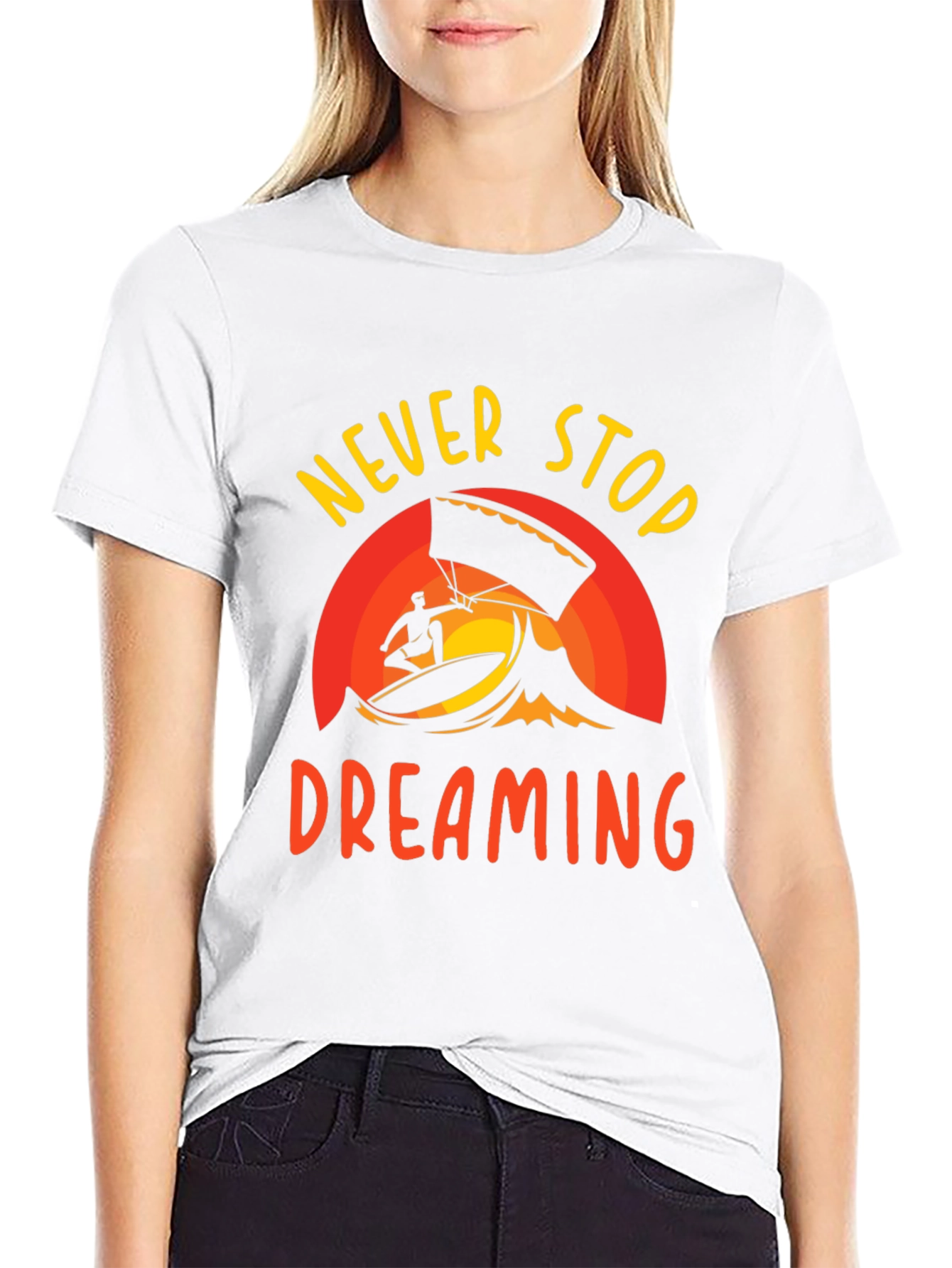 Never Stop Dreaming Black Graphic Tee