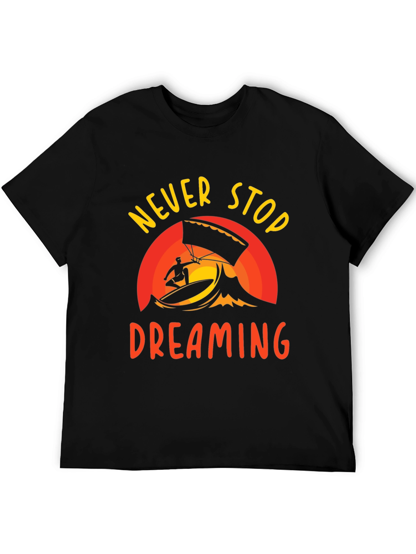 Never Stop Dreaming Black Graphic Tee