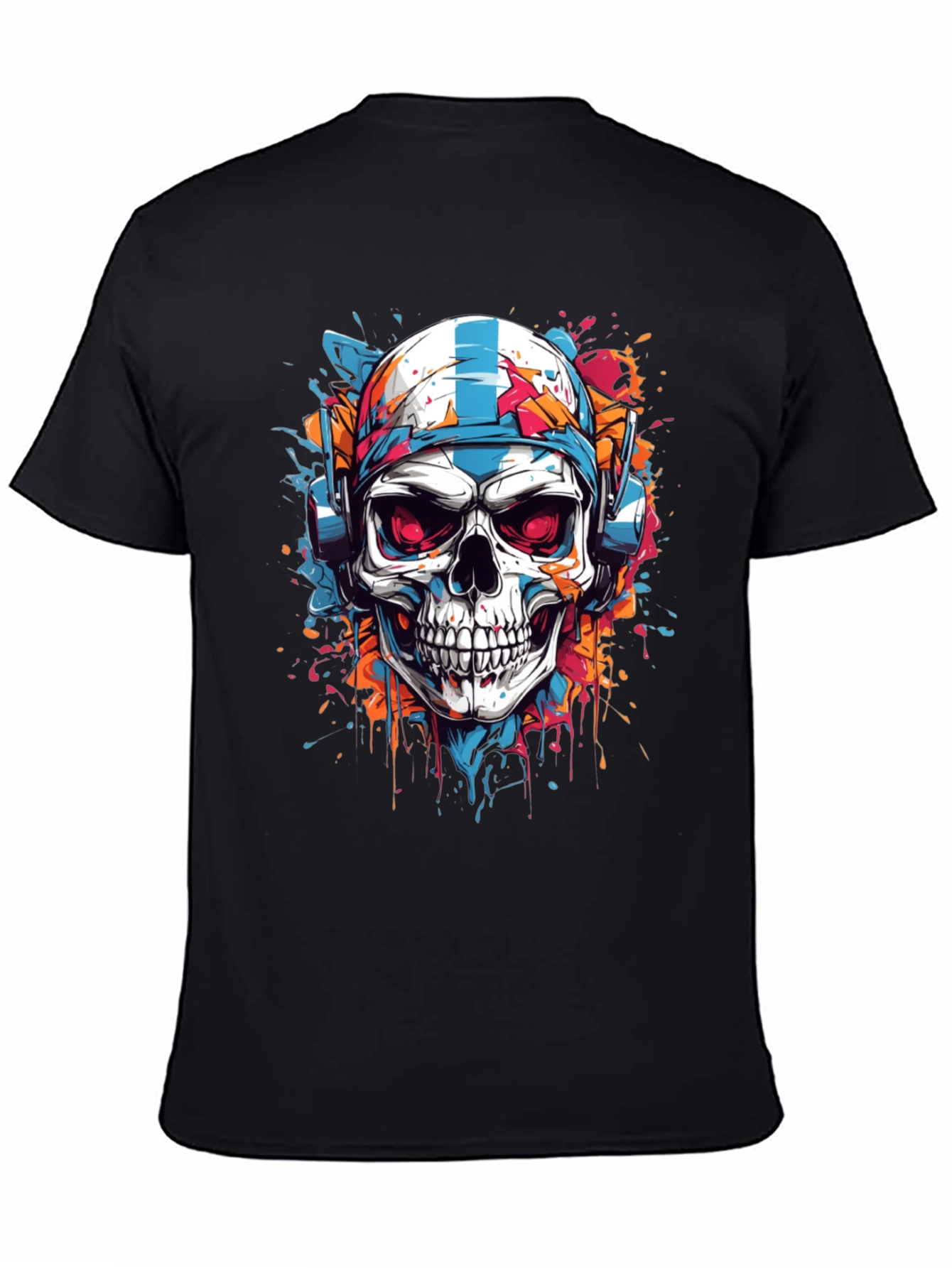 Skull Graphic Tee - DJ Skull with Headphones