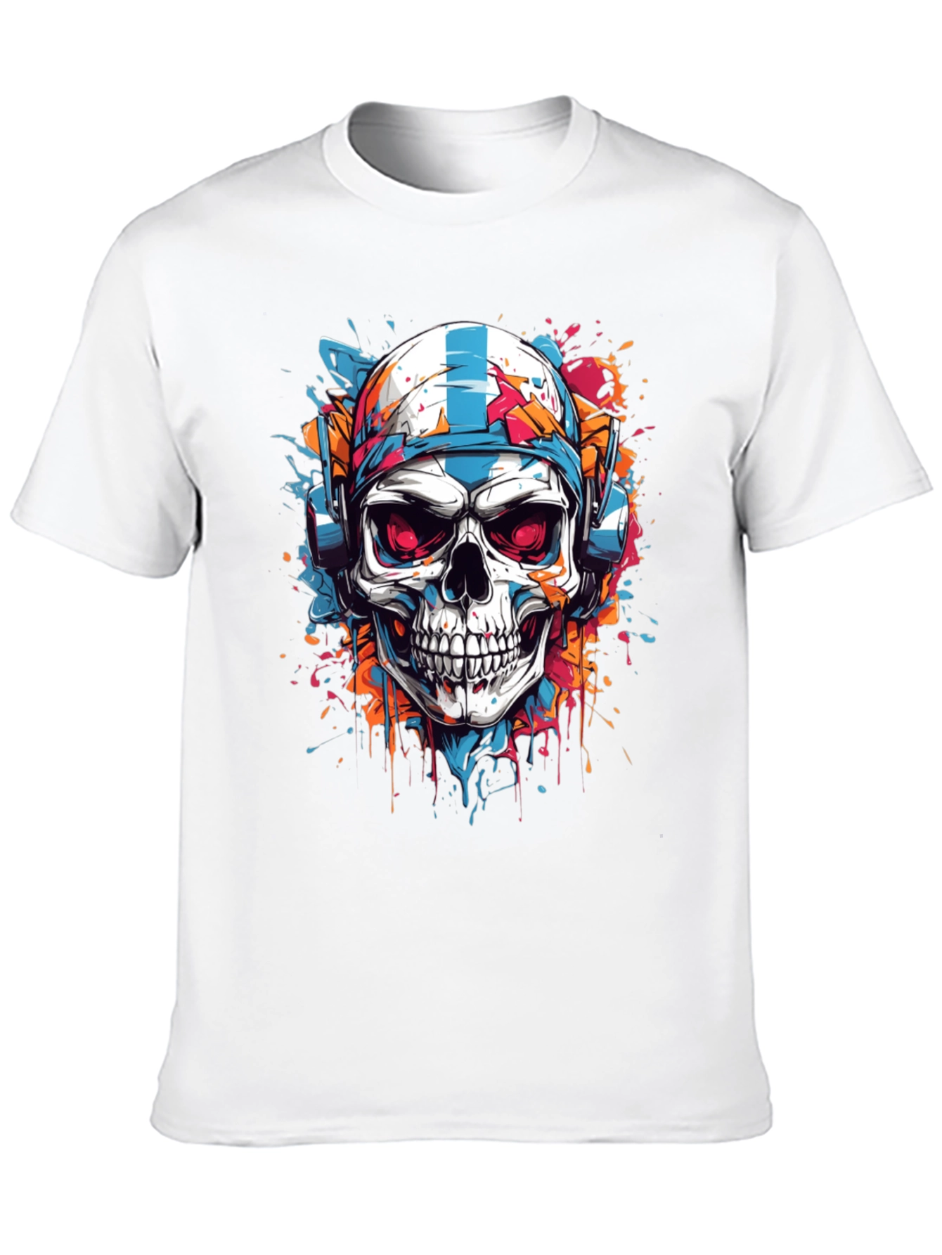 Skull Graphic Tee - DJ Skull with Headphones