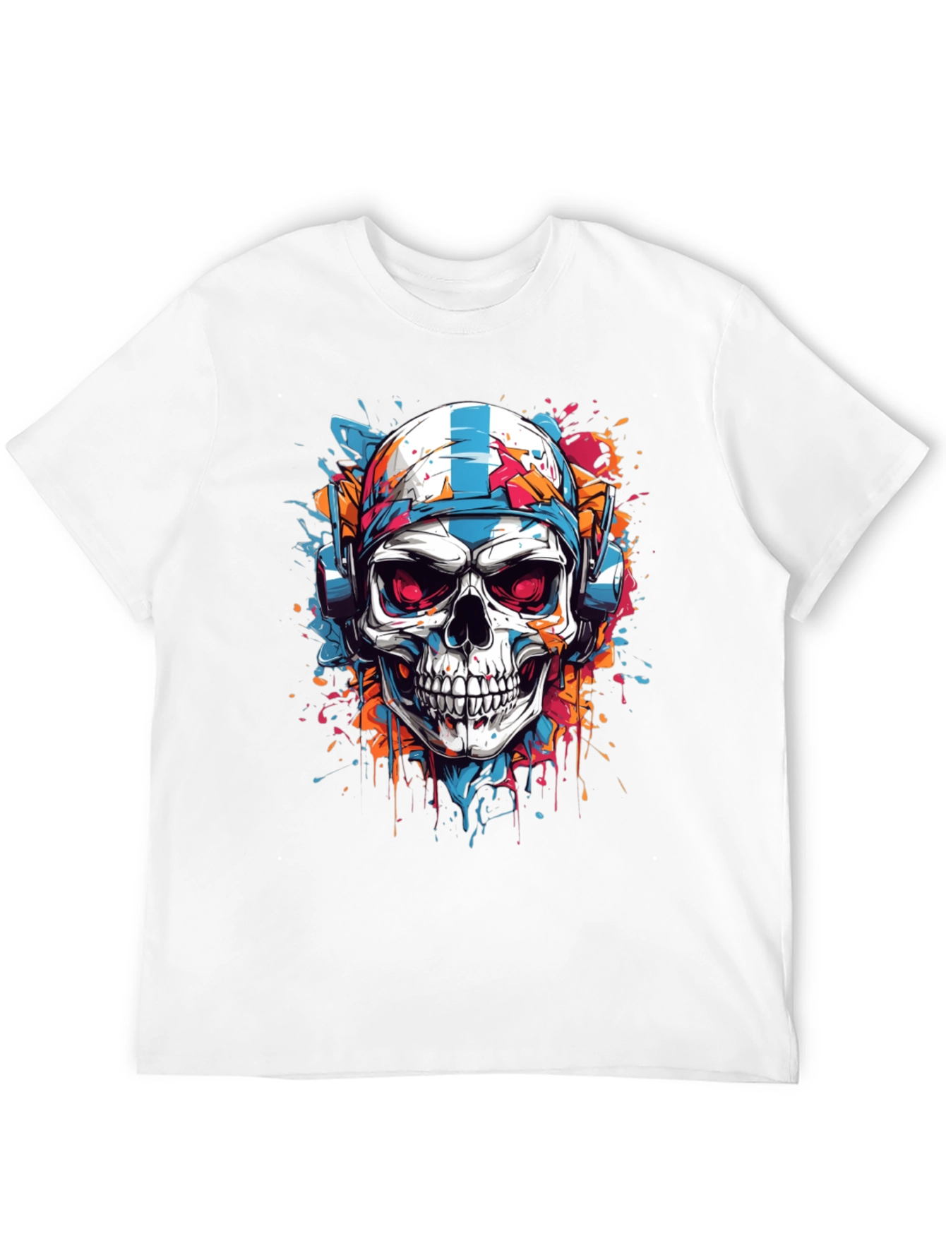 Skull Graphic Tee - DJ Skull with Headphones