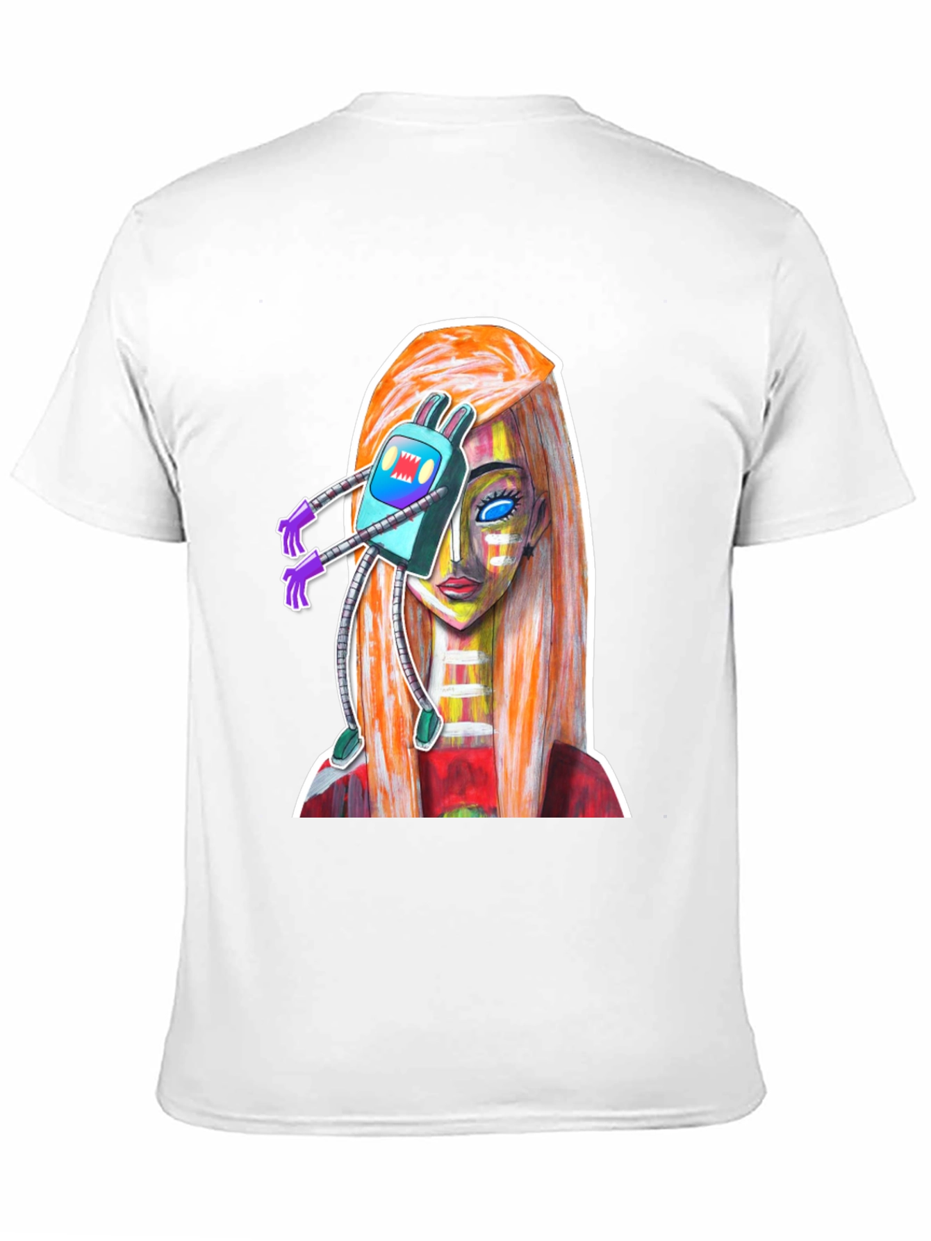 Abstract Robot Girl Graphic T-Shirt