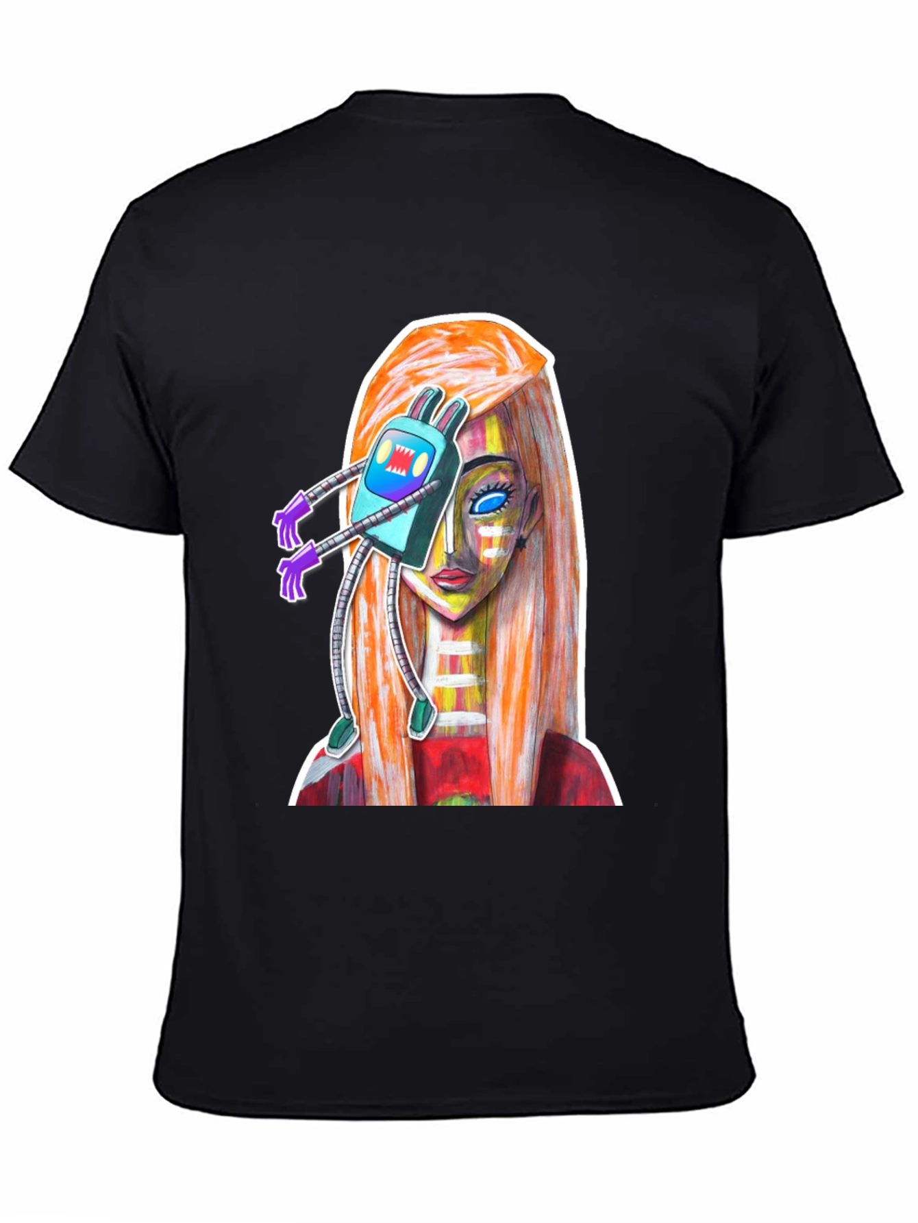 Abstract Robot Girl Graphic T-Shirt