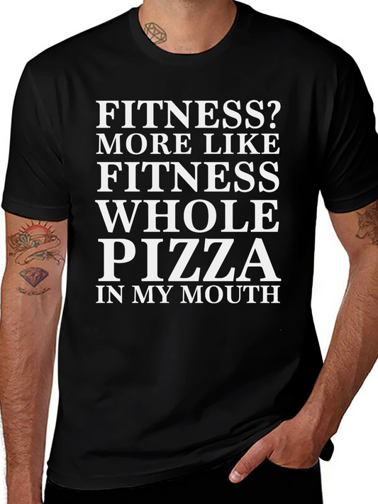 Fitness Whole Pizza Graphic Tee - Black