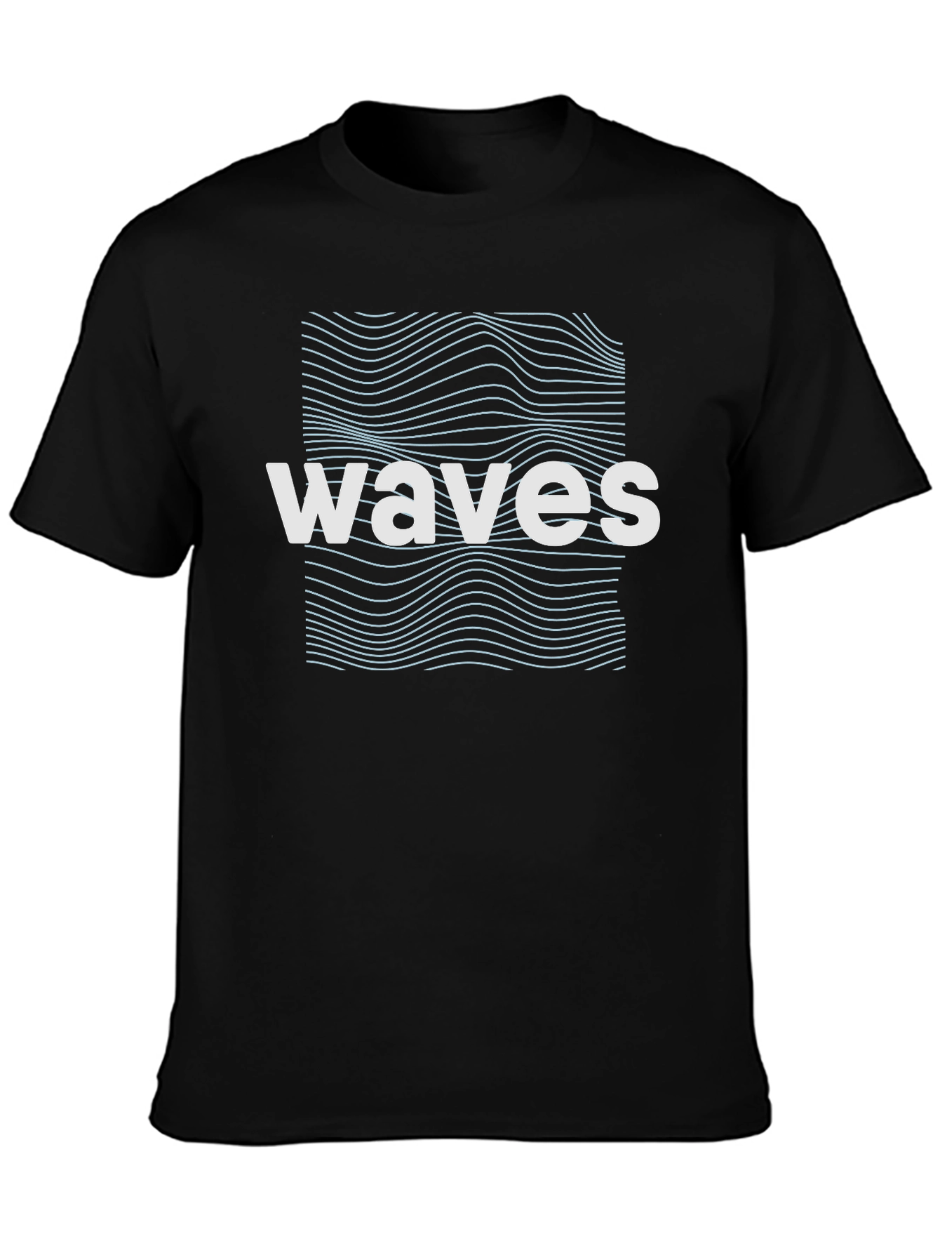 Waves Graphic Tee - Cool Black T-Shirt