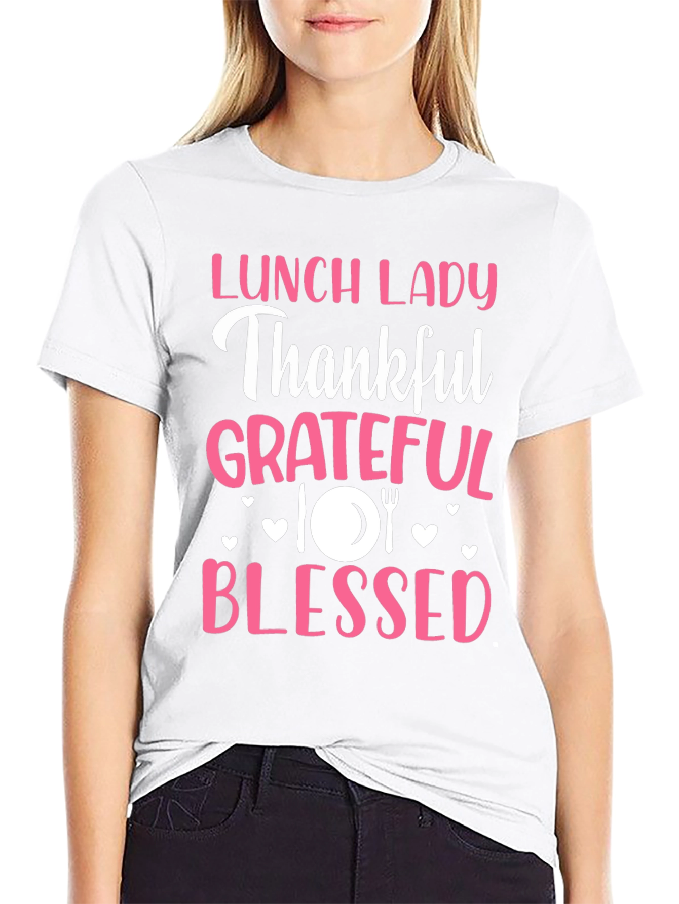 Lunch Lady Thankful Grateful Blessed T-Shirt