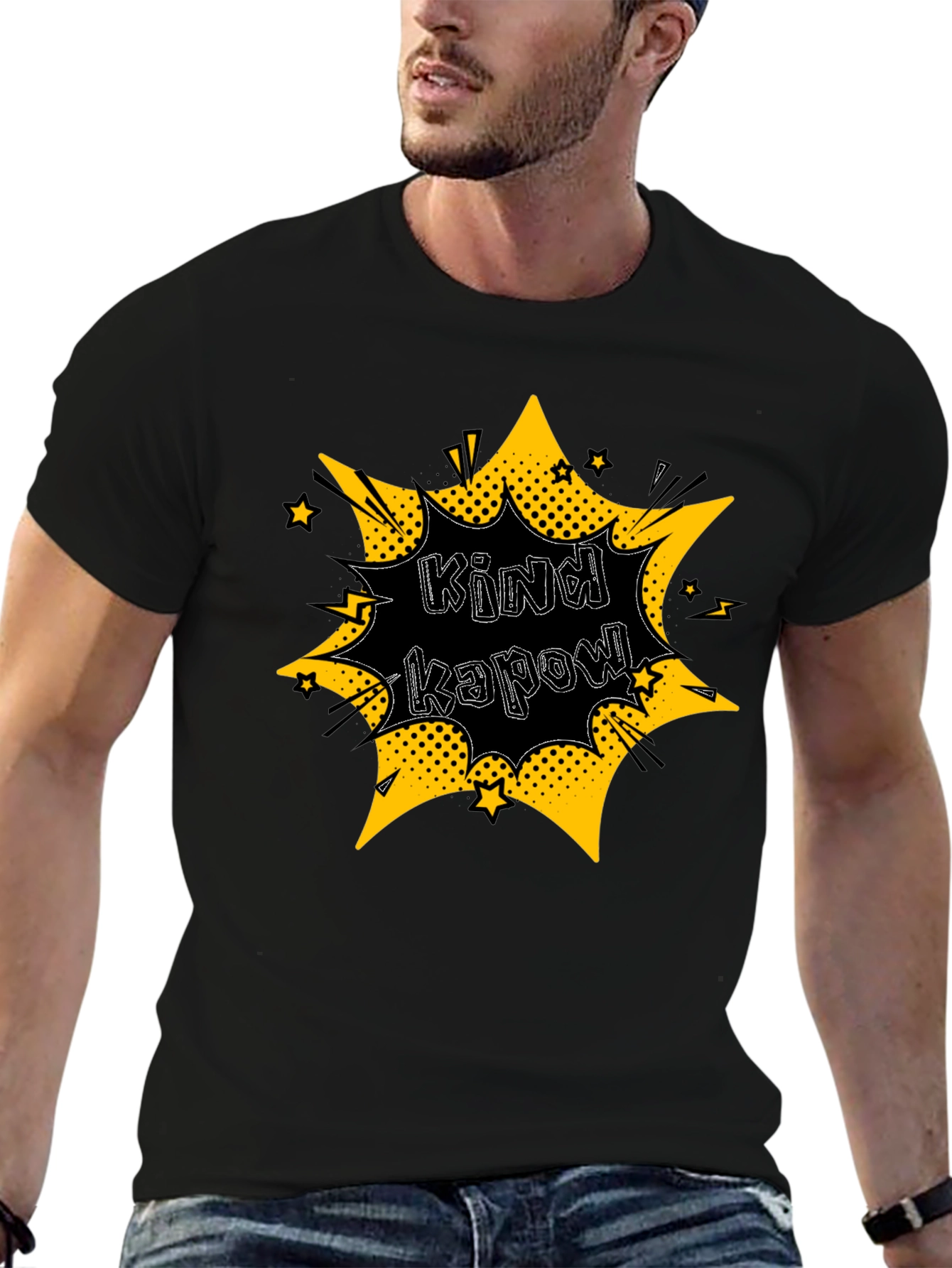 Kind Kapow! Graphic Print Black T-Shirt